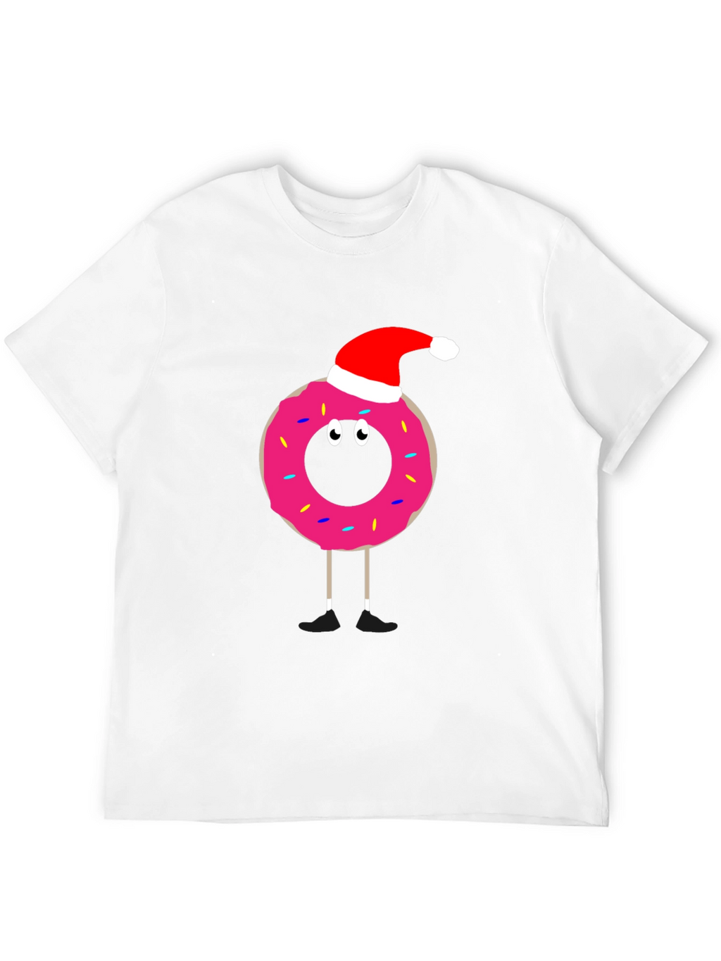 Festive Donut T-Shirt: Santa Hat Fun!
