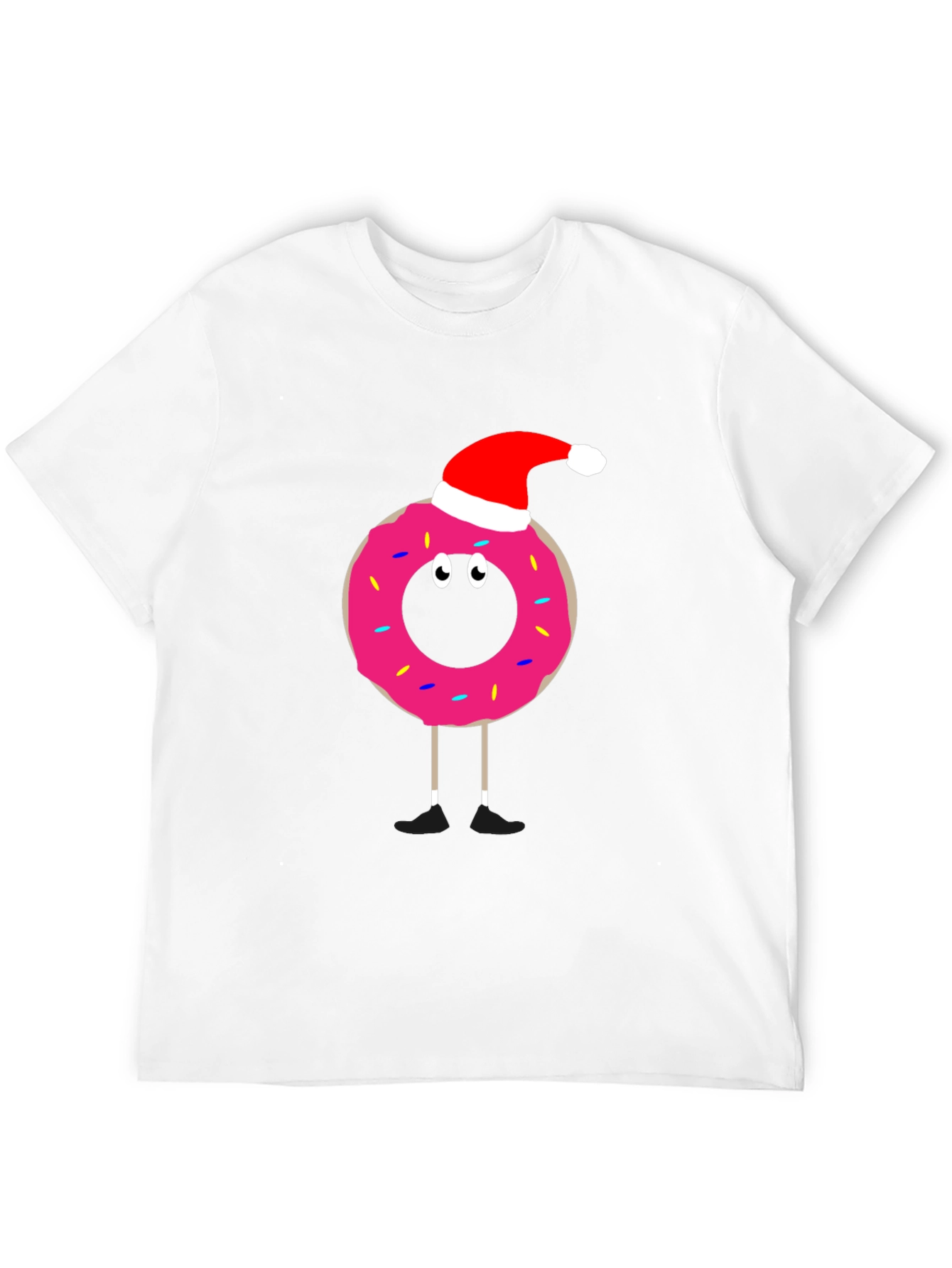 Festive Donut T-Shirt: Santa Hat Fun!