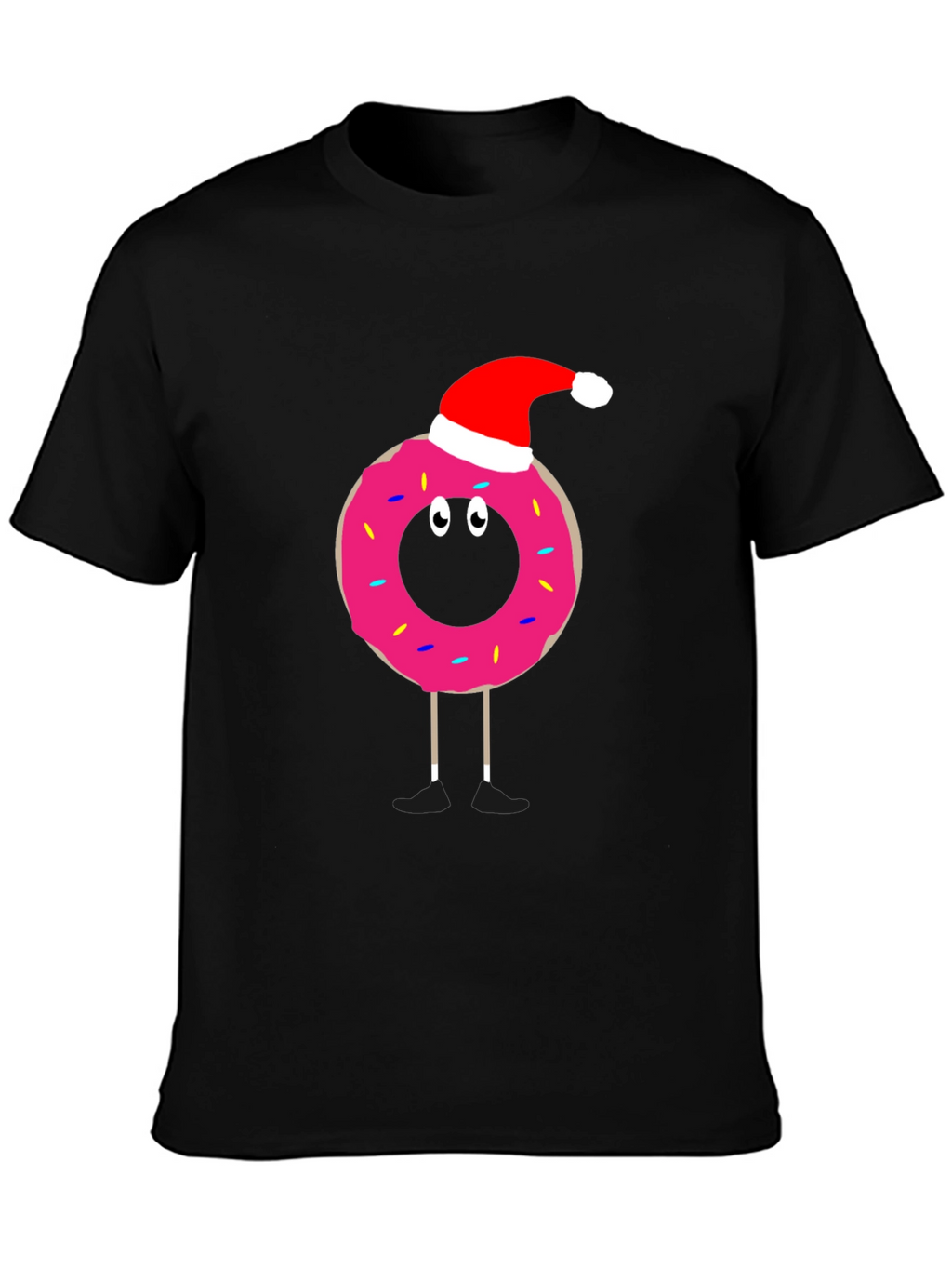 Festive Donut T-Shirt: Santa Hat Fun!