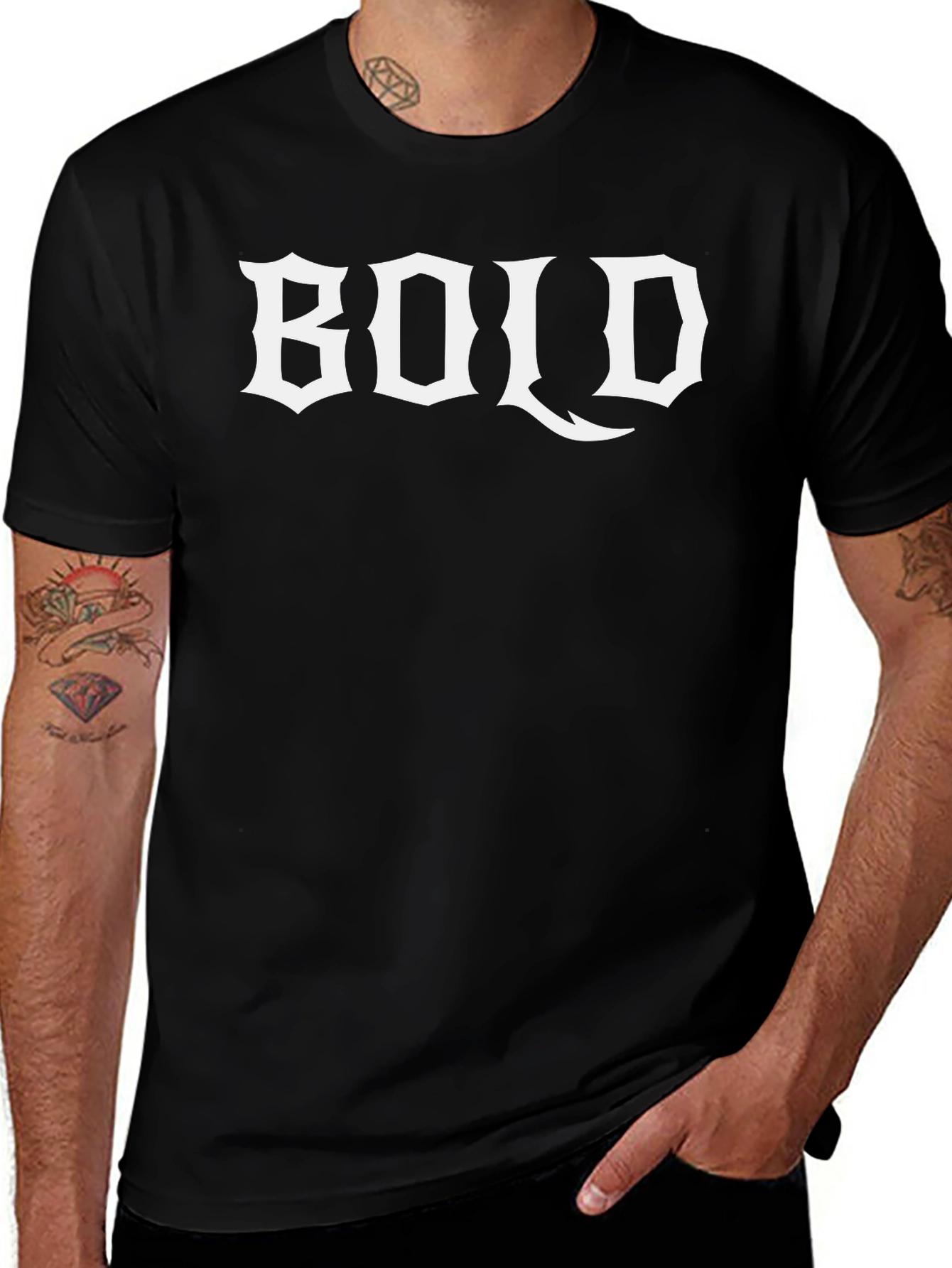 Bold Graphic Print Black T-Shirt