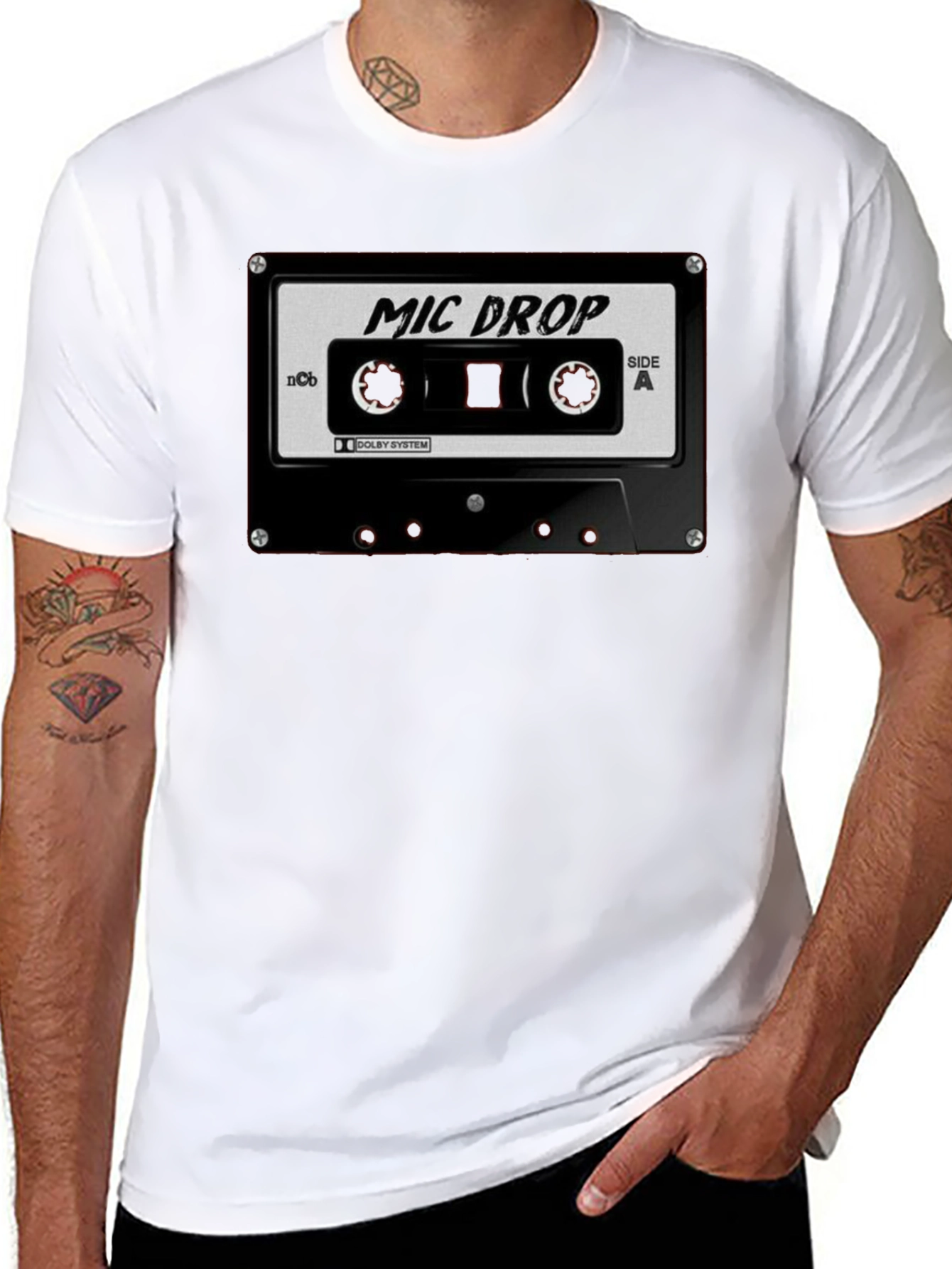Mic Drop Cassette Tape Black T-Shirt