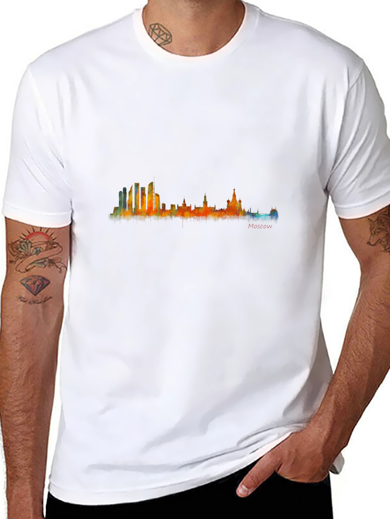 Moscow Skyline Graphic Tee - Mens Black T-Shirt