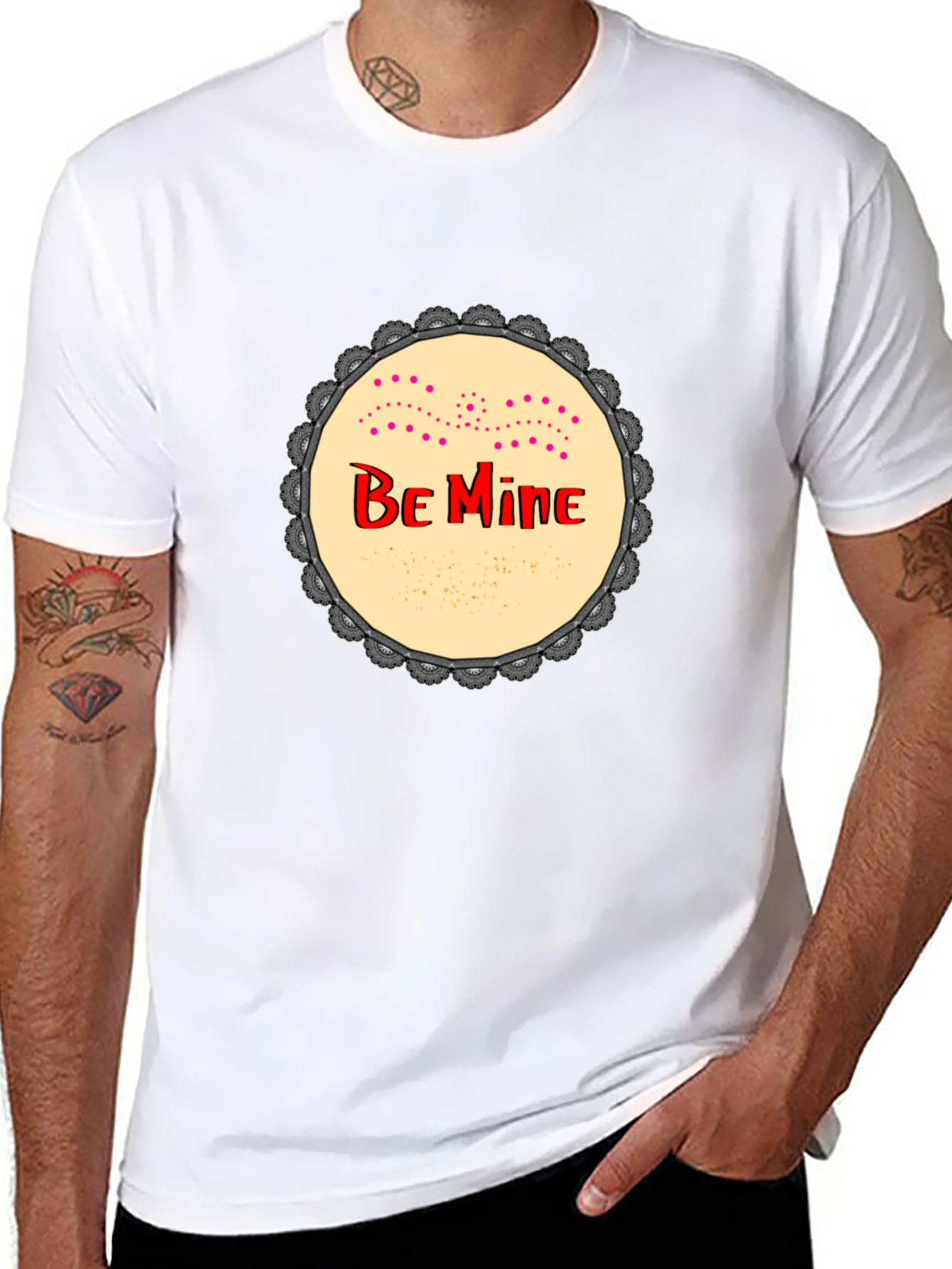 Be Mine Graphic Print Black T-Shirt