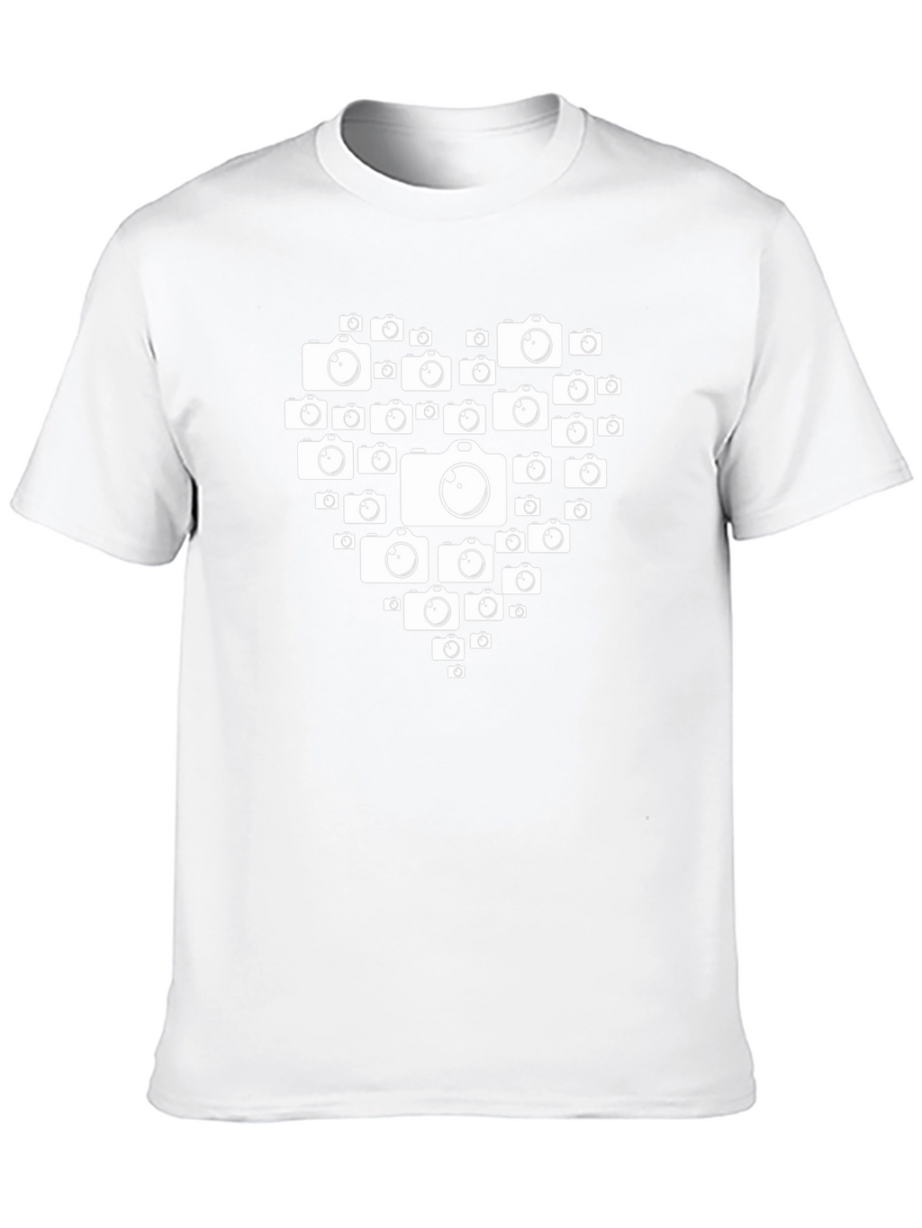 Camera Heart Graphic Black T-Shirt