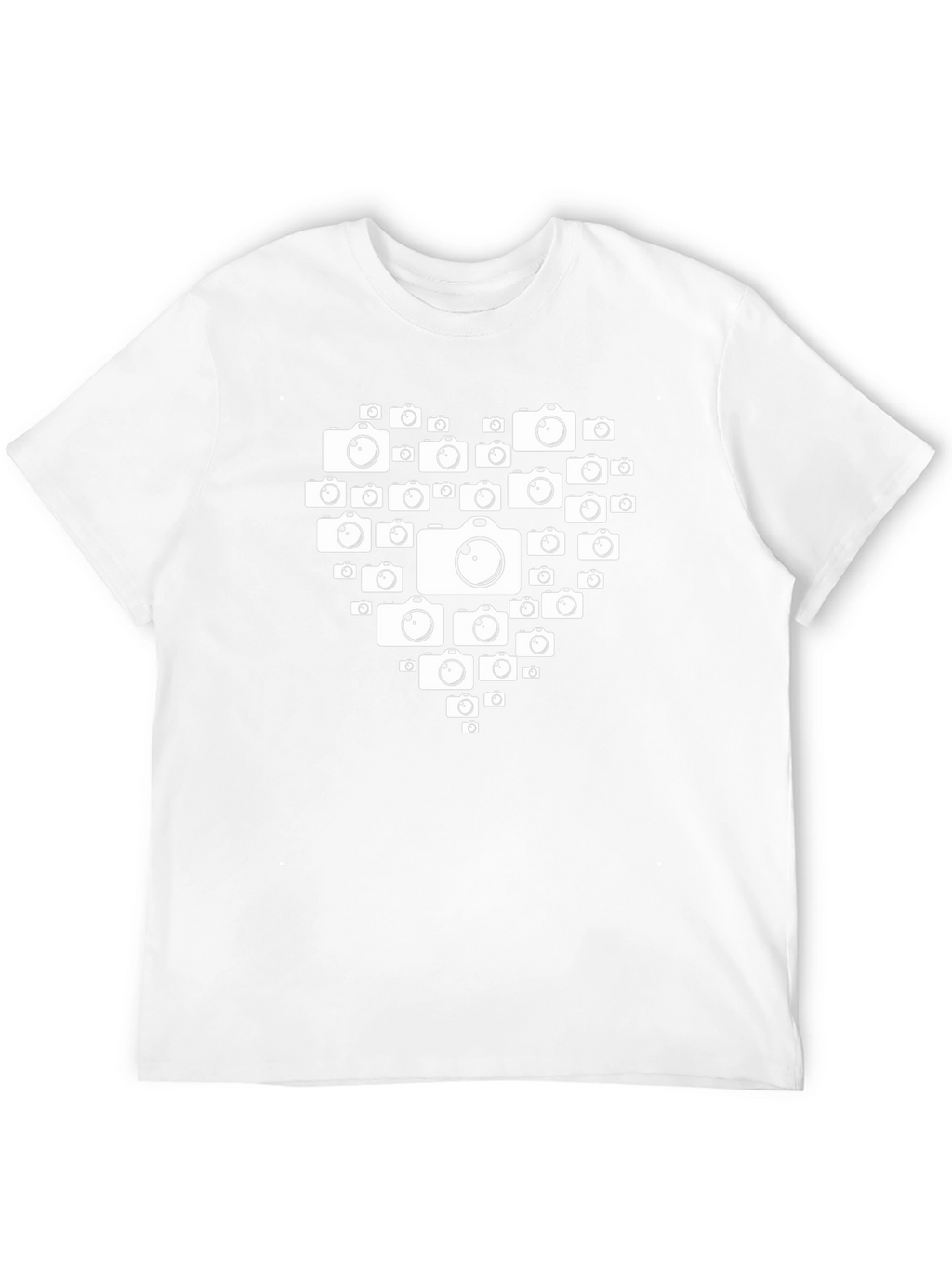 Camera Heart Graphic Black T-Shirt