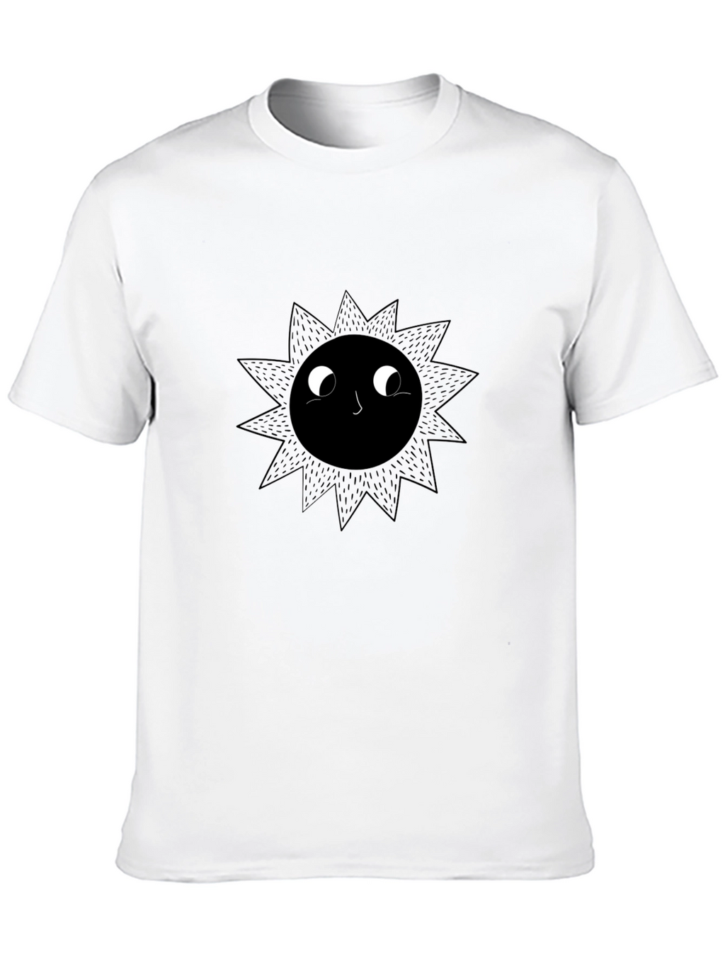 Black Graphic Tee - Smiling Sun Design