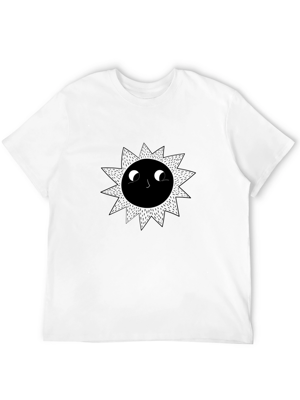 Black Graphic Tee - Smiling Sun Design