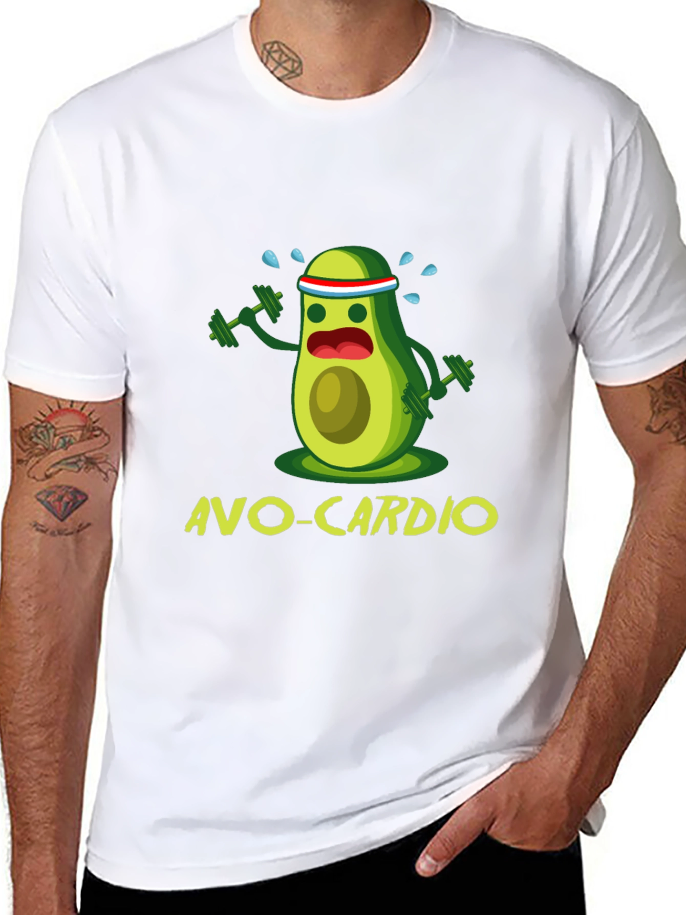 Avo-Cardio Black T-Shirt Funny Avocado Workout Tee