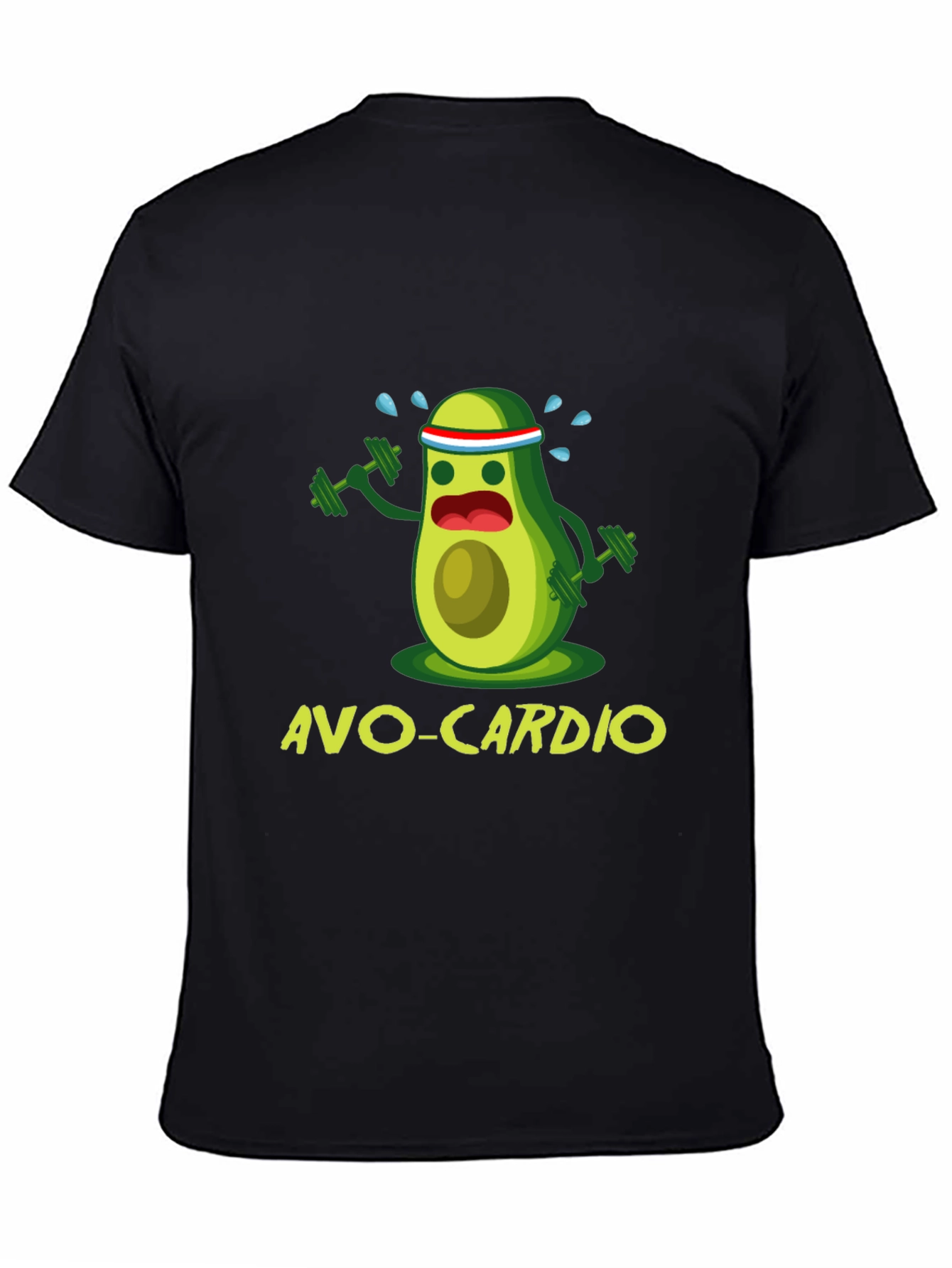 Avo-Cardio Black T-Shirt Funny Avocado Workout Tee