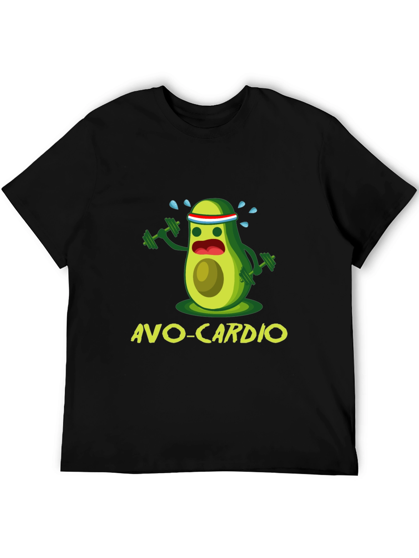 Avo-Cardio Black T-Shirt Funny Avocado Workout Tee