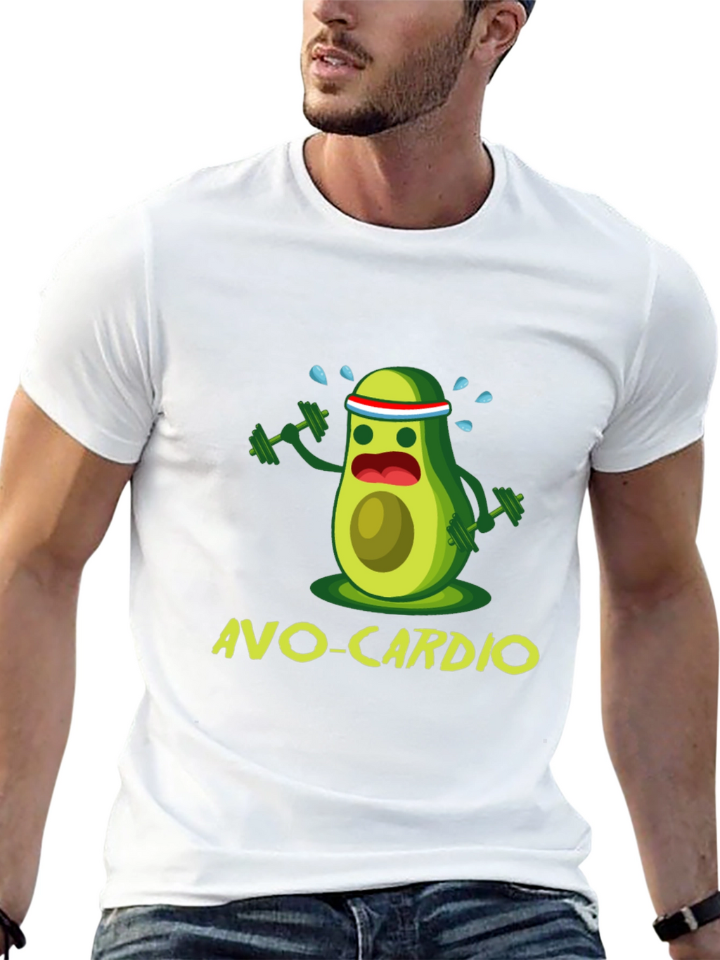 Avo-Cardio Black T-Shirt Funny Avocado Workout Tee