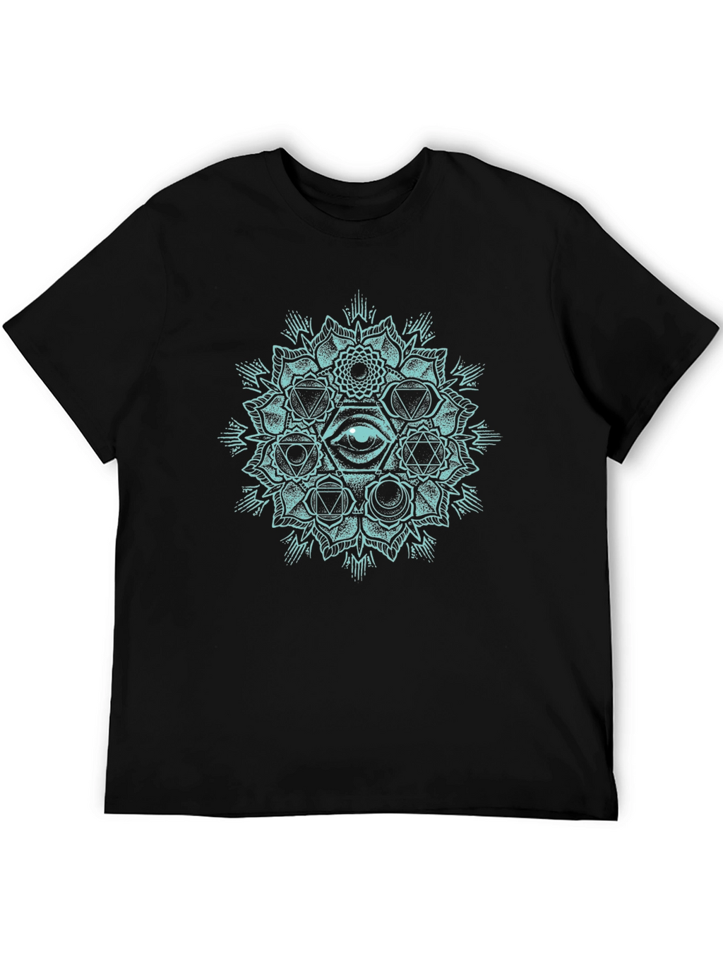 Mystic Eye Mandala Graphic T-Shirt - Black