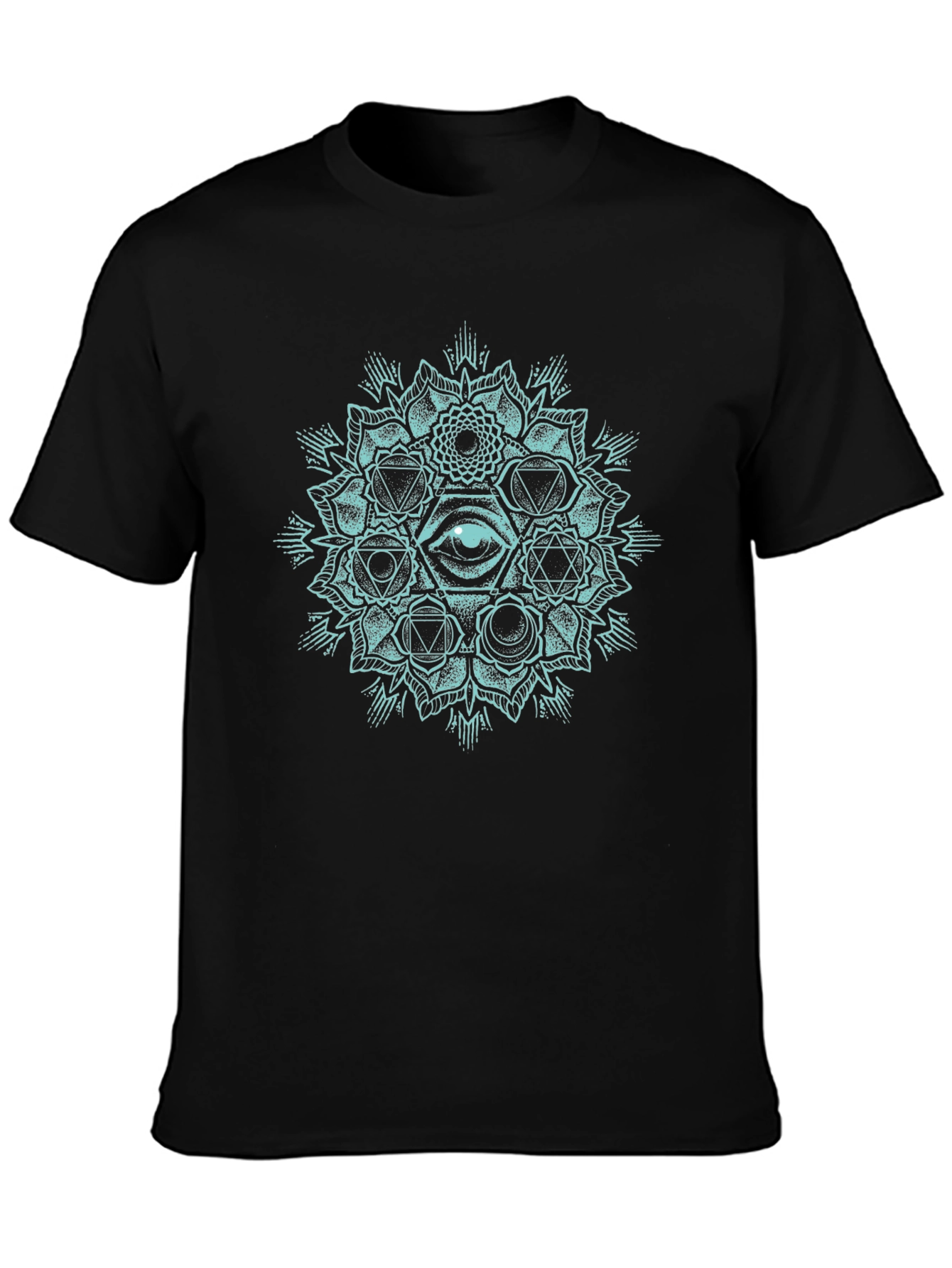 Mystic Eye Mandala Graphic T-Shirt - Black