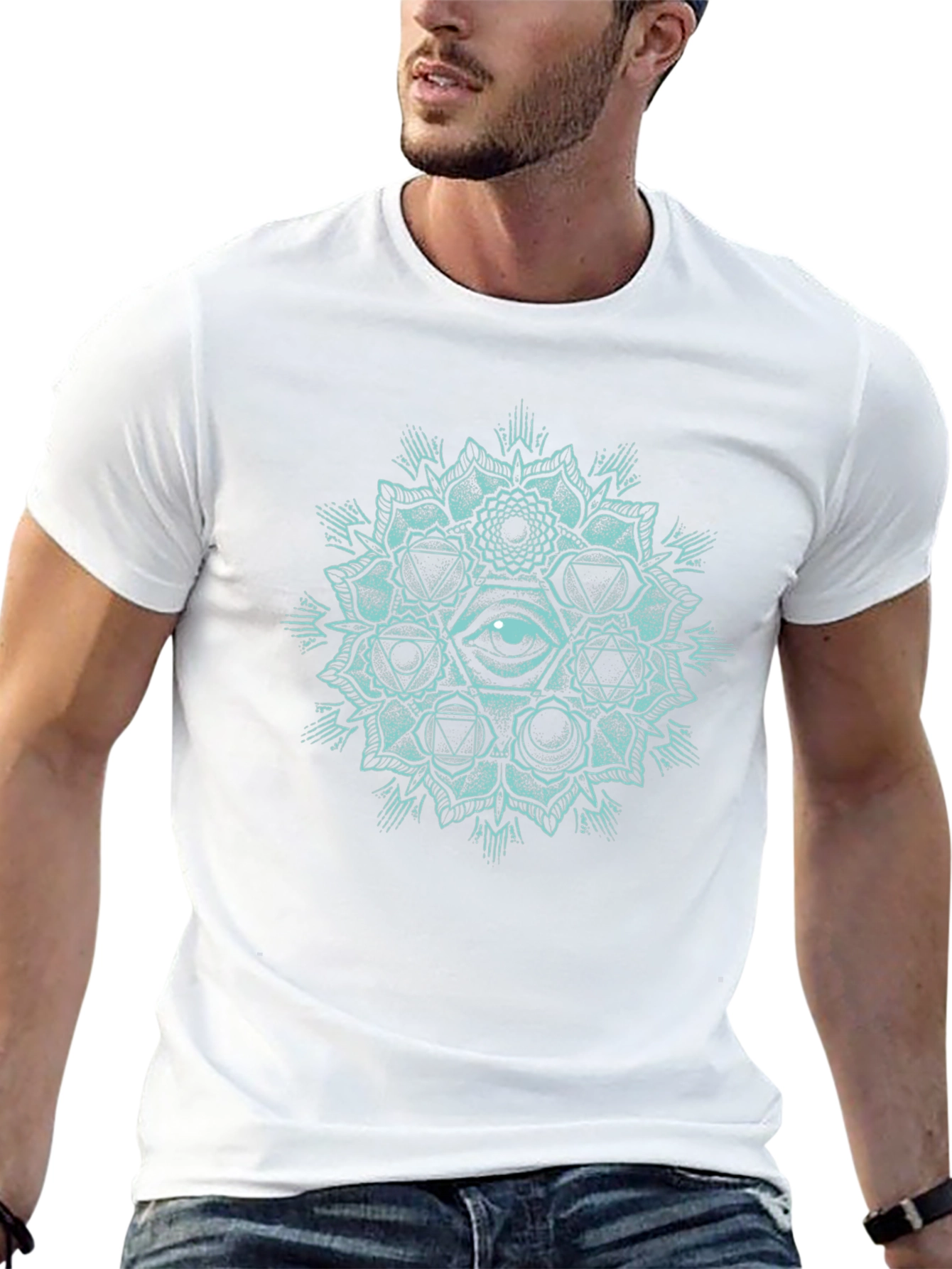 Mystic Eye Mandala Graphic T-Shirt - Black