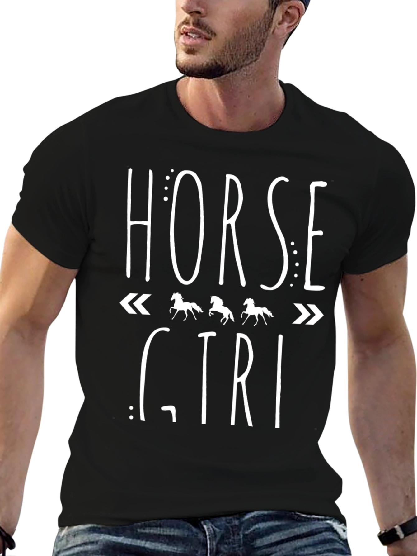 Horse Girl Black Graphic T-Shirt