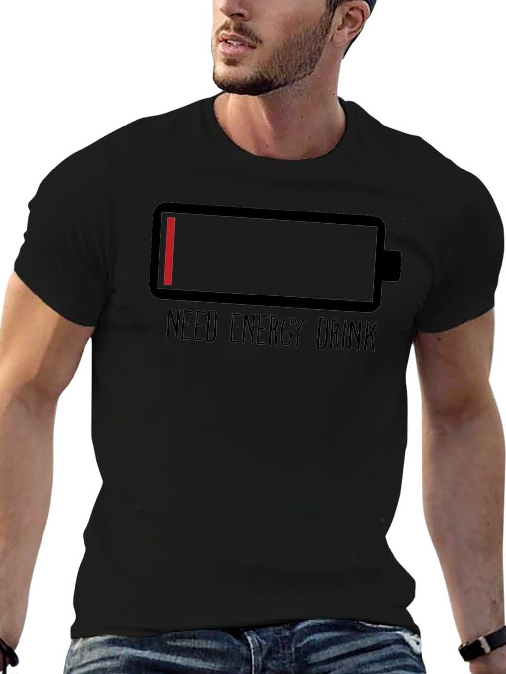 Need Energy Drink T-Shirt Low Battery Graphic Tee