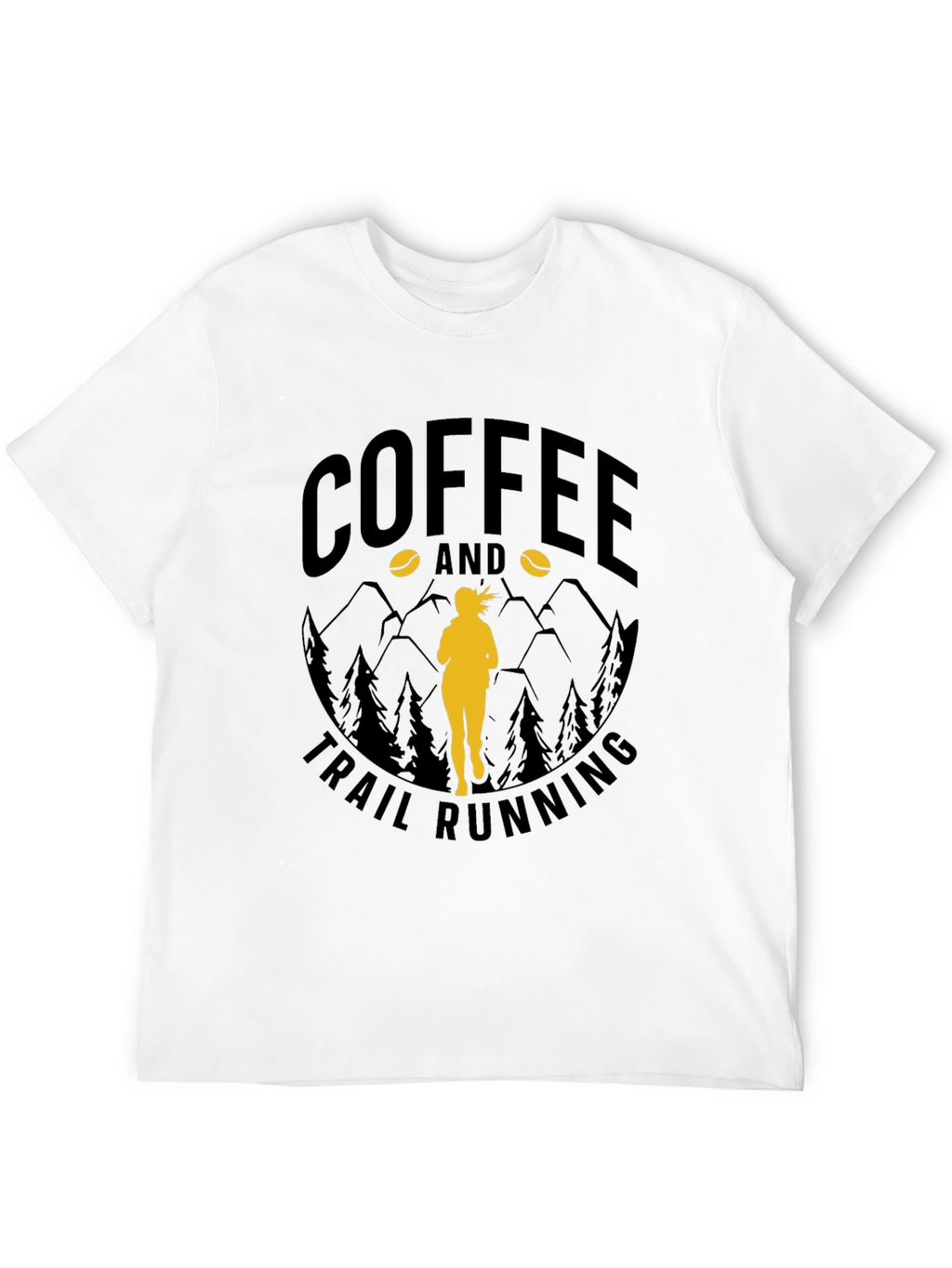 Coffee & Trail Running T-Shirt - Mountain Design