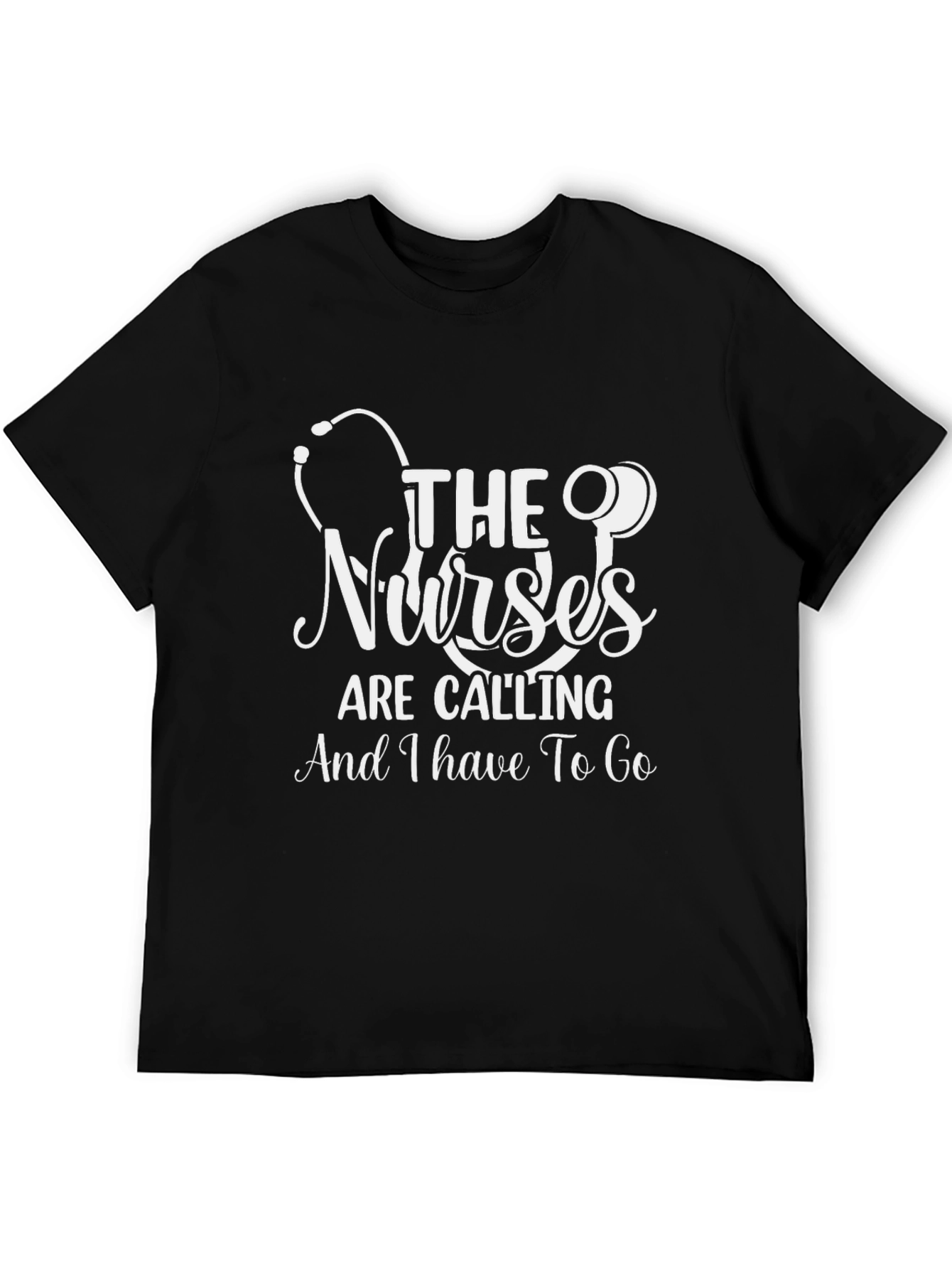 Nurses Are Calling T-Shirt - Black Cotton Blend