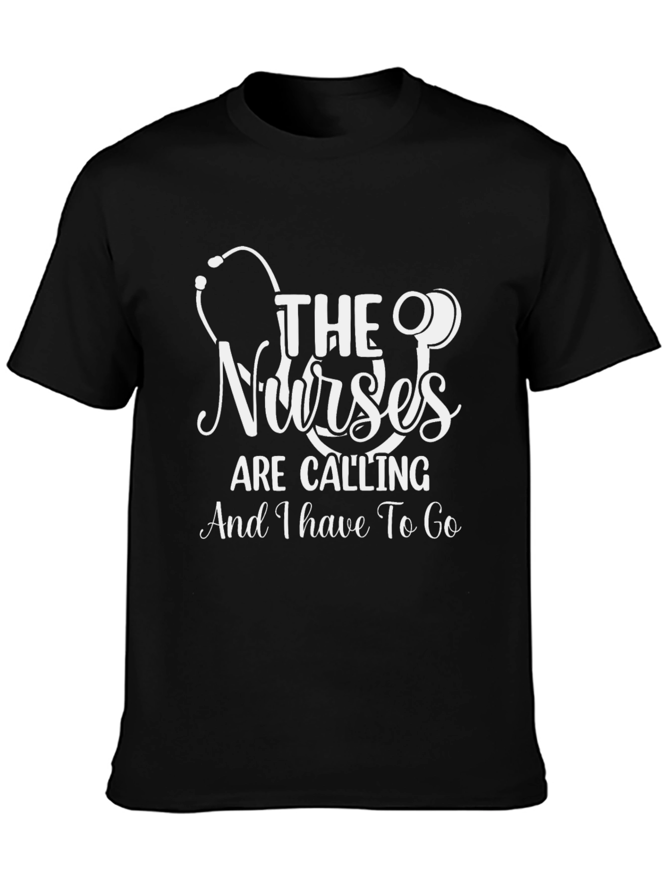 Nurses Are Calling T-Shirt - Black Cotton Blend
