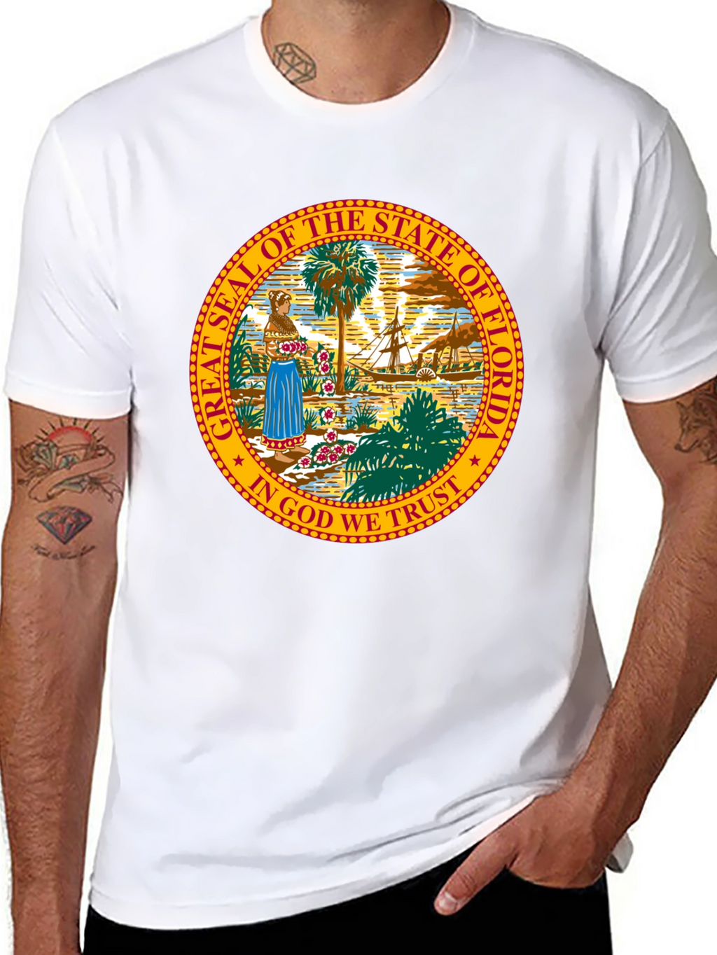 Florida State Seal T-Shirt - Unisex Black Tee