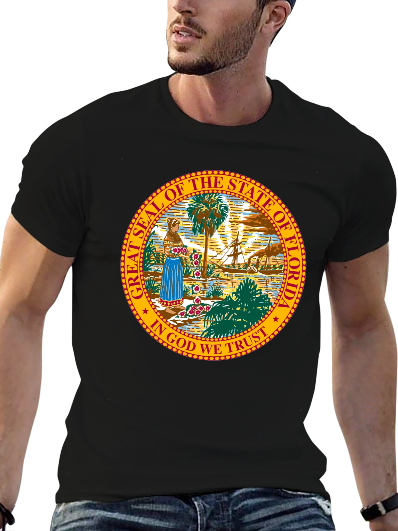 Florida State Seal T-Shirt - Unisex Black Tee