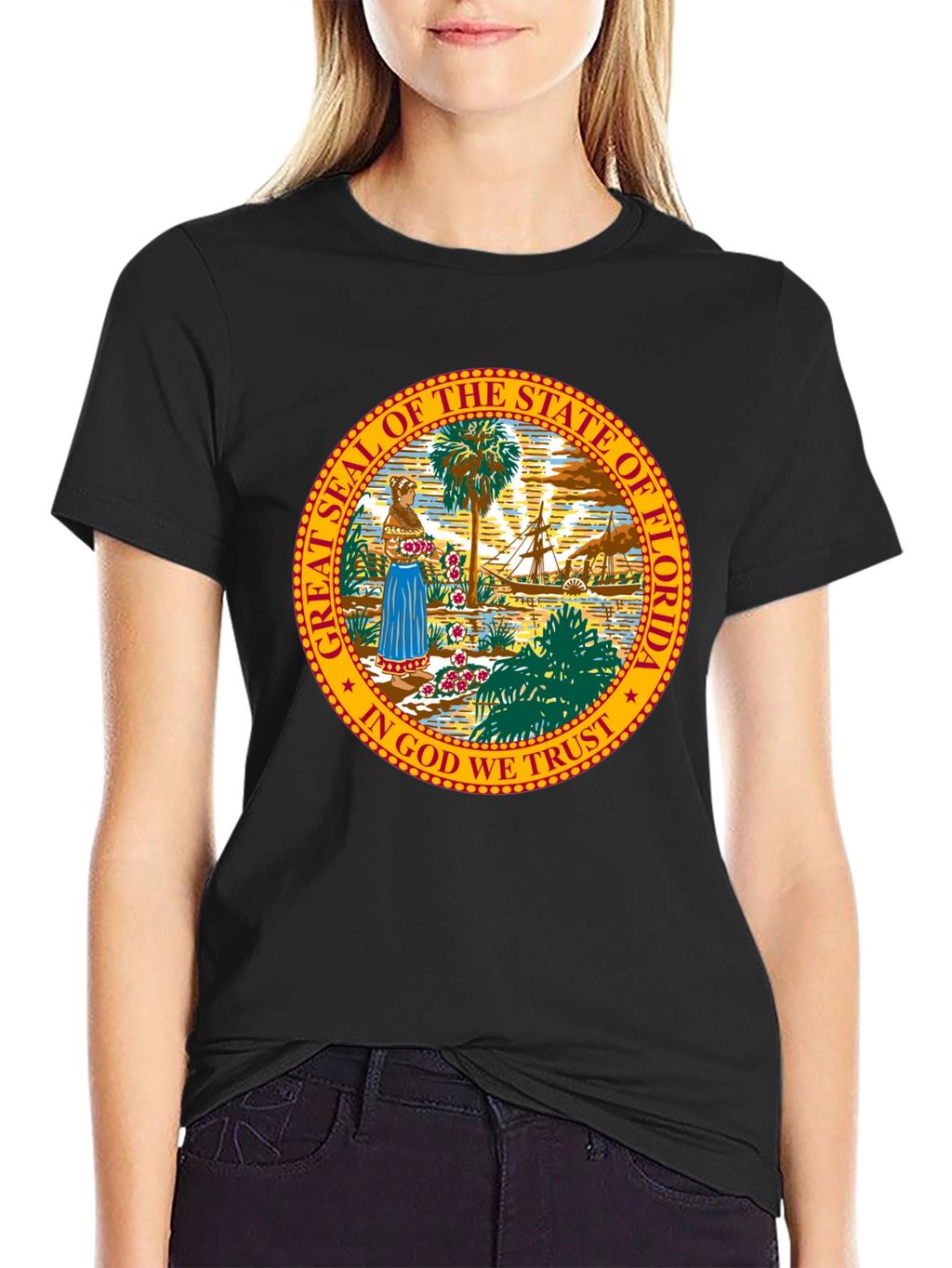Florida State Seal T-Shirt - Unisex Black Tee