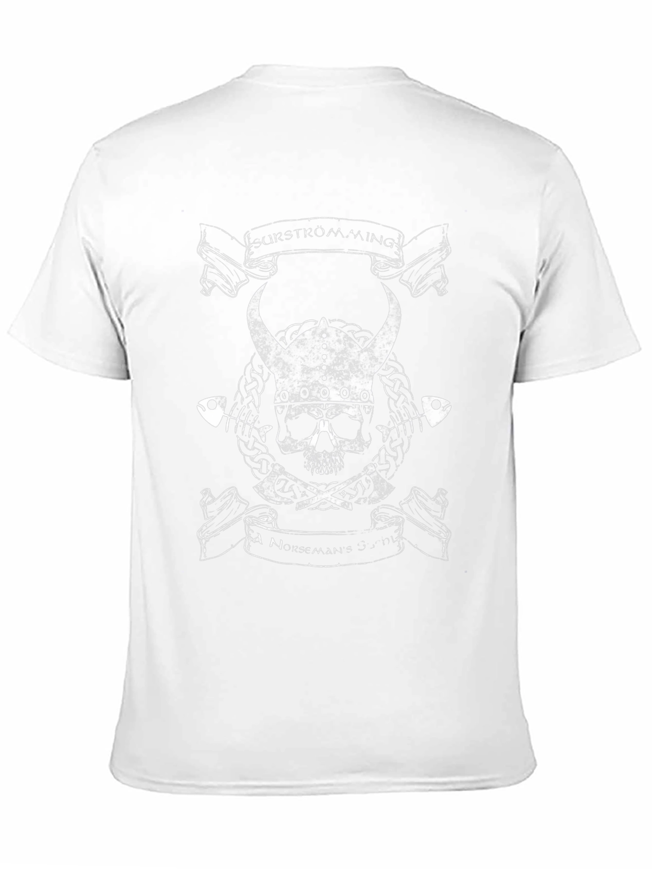 Viking Skull Graphic Print Black T-Shirt