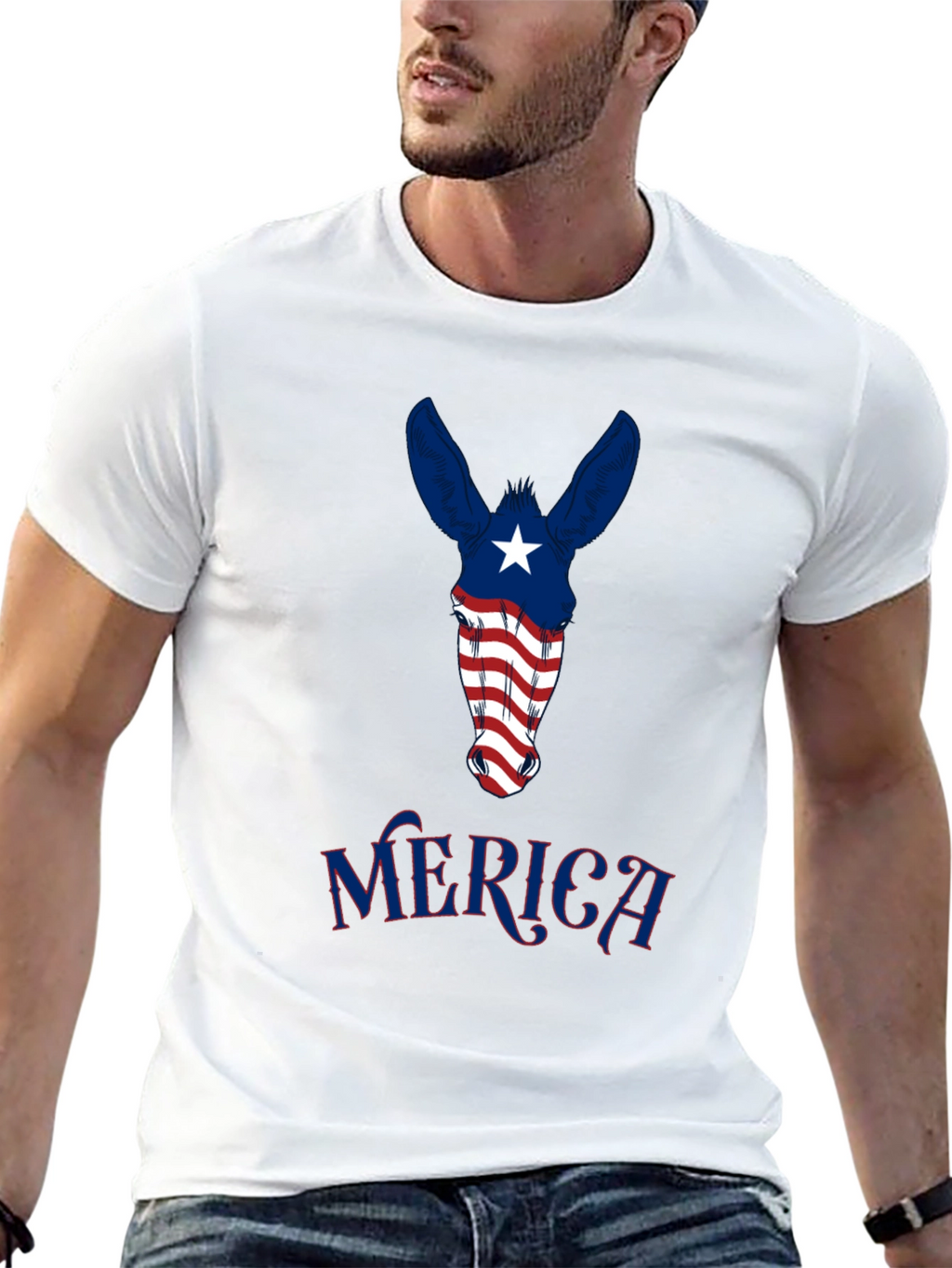 Patriotic Donkey Merica T-Shirt