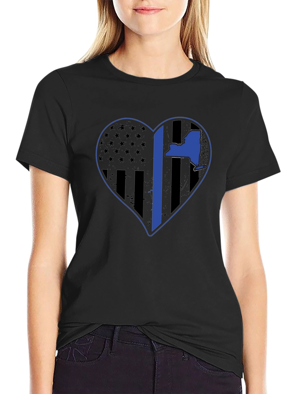 NY Thin Blue Line Heart T-Shirt
