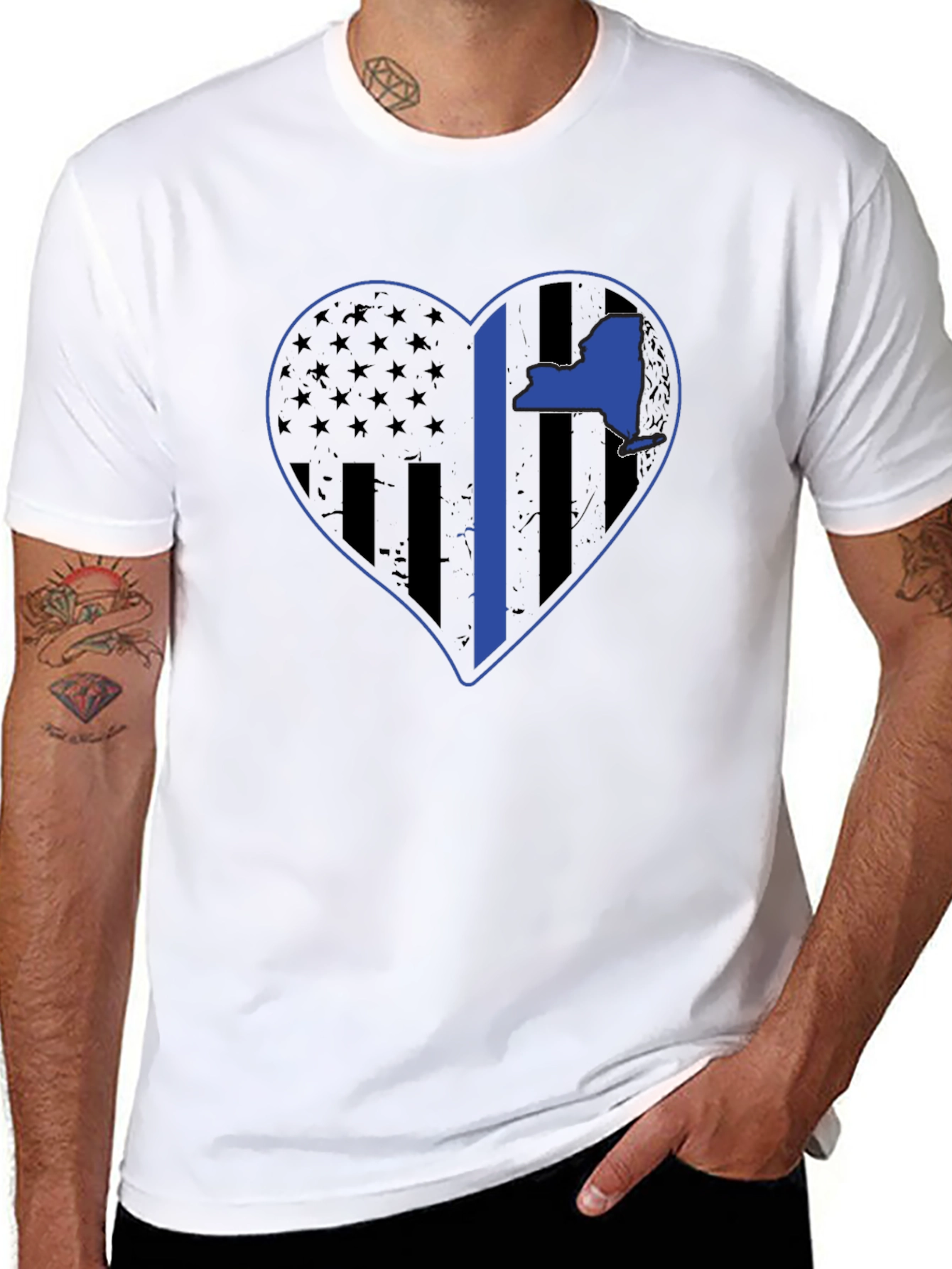 NY Thin Blue Line Heart T-Shirt