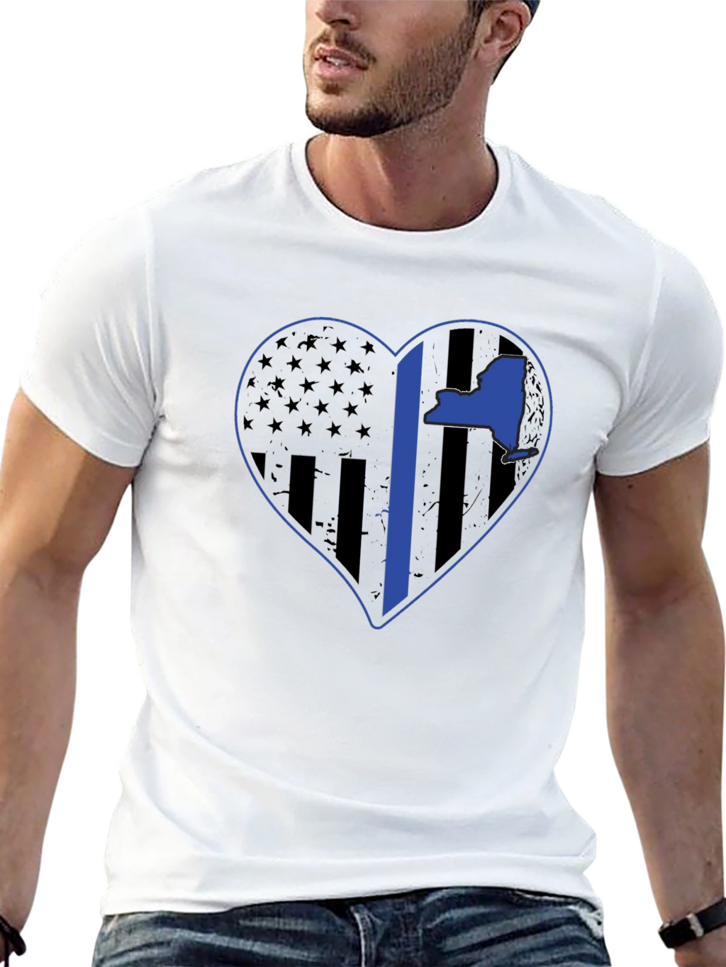 NY Thin Blue Line Heart T-Shirt