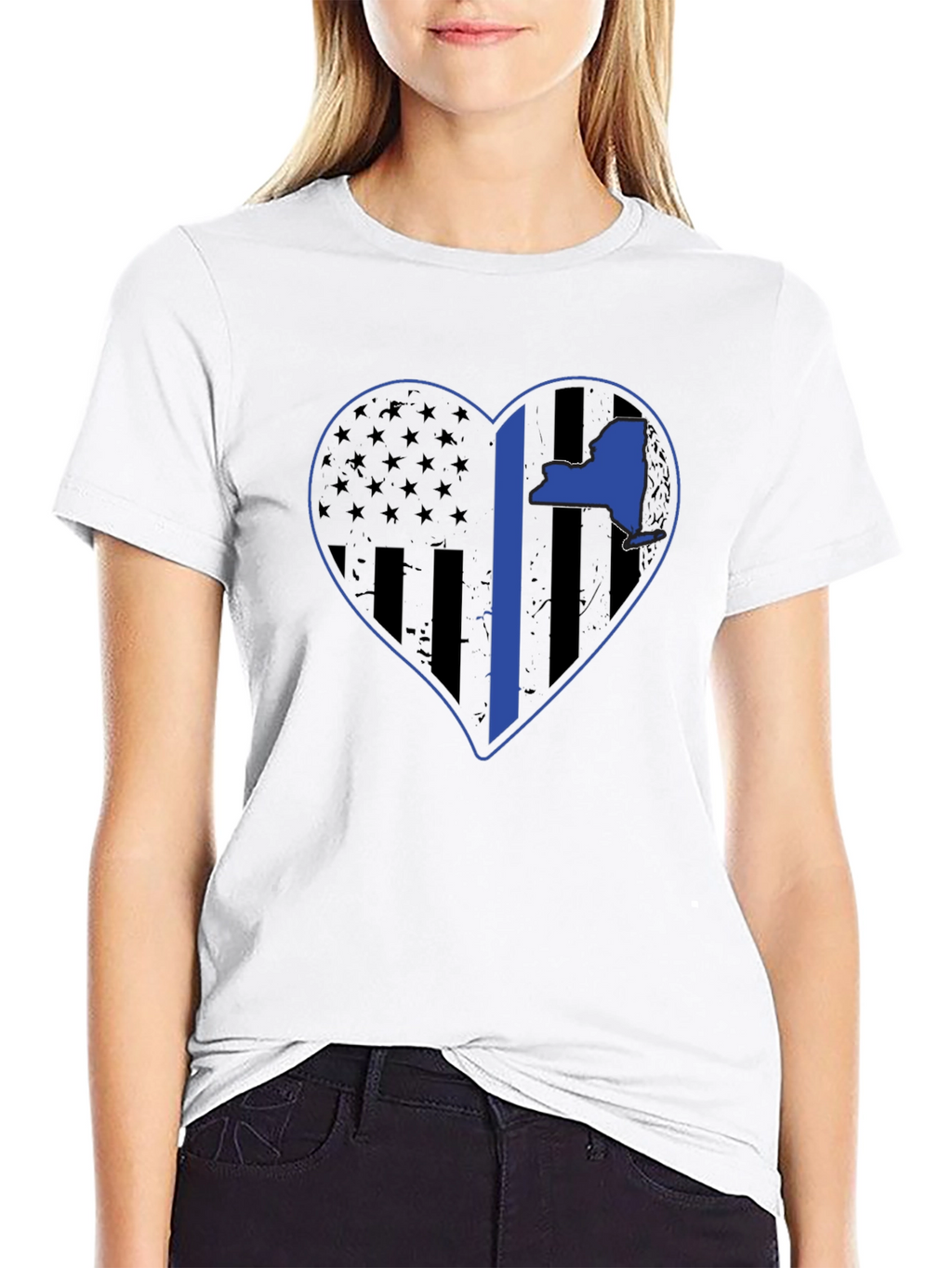 NY Thin Blue Line Heart T-Shirt
