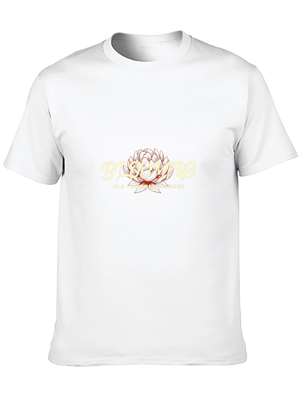 Blooming in a Victorian Garden Black T-Shirt