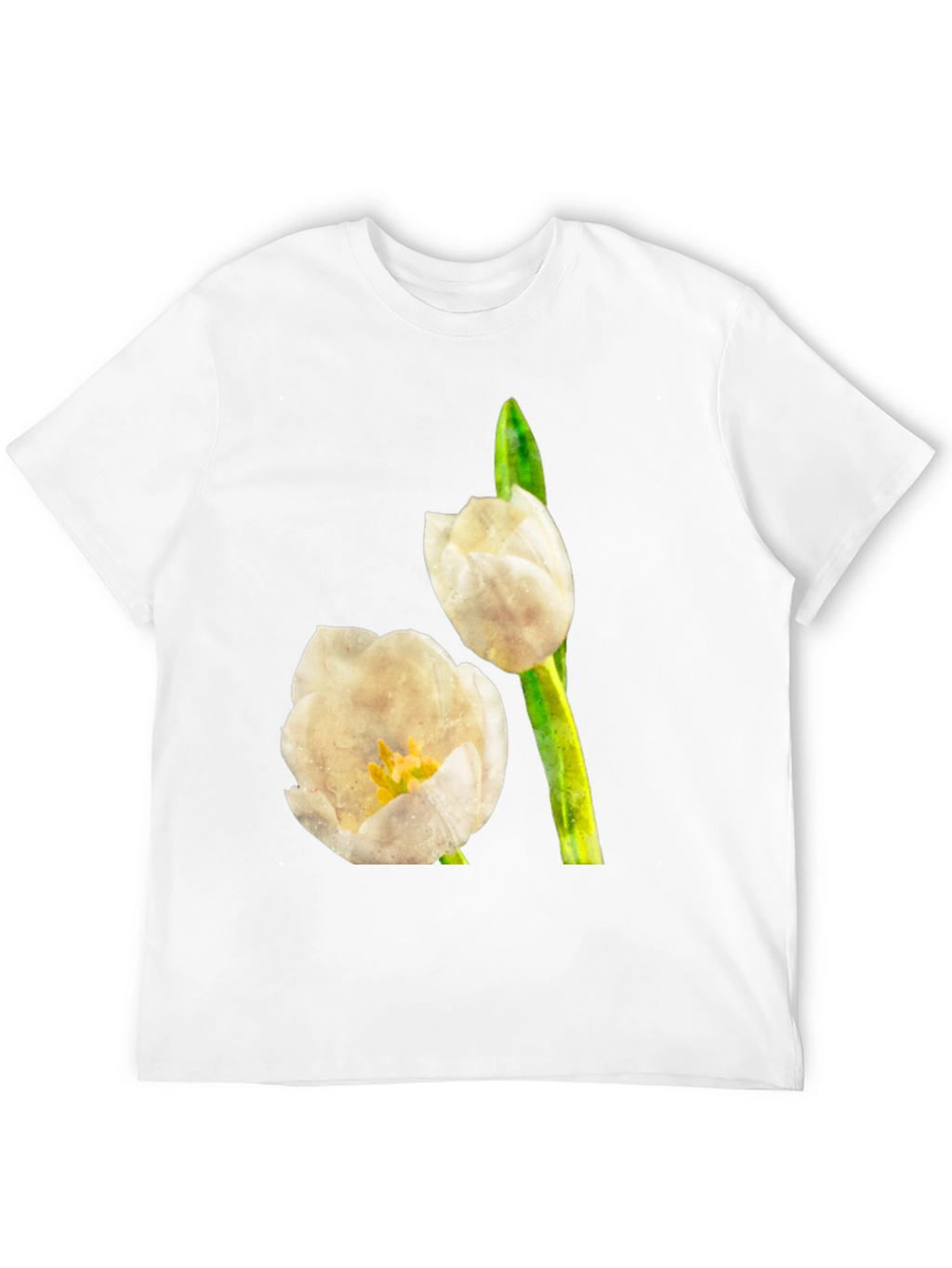 Tulip Graphic Tee - Black Cotton T-Shirt