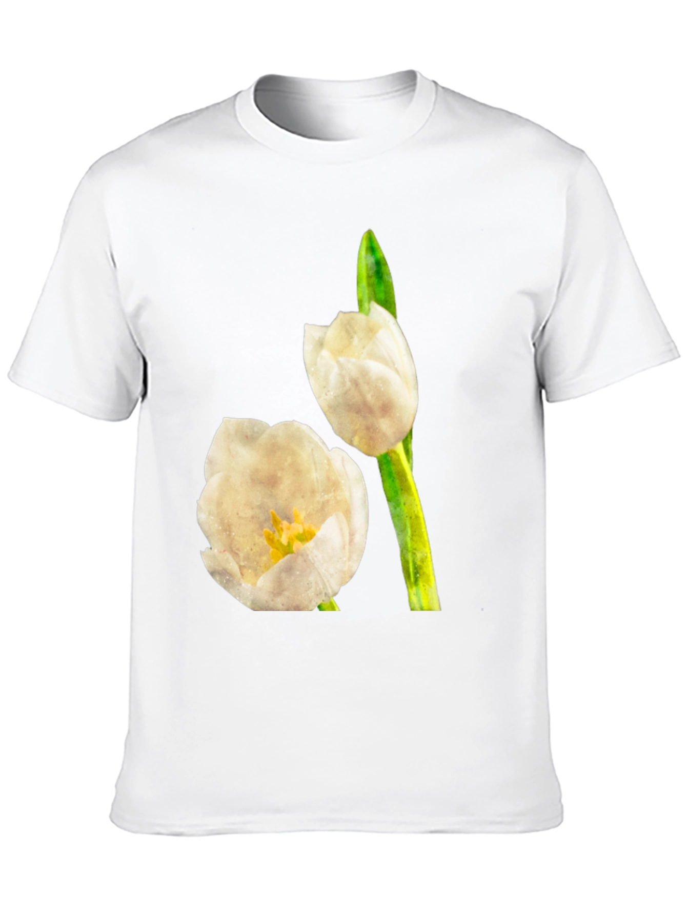 Tulip Graphic Tee - Black Cotton T-Shirt