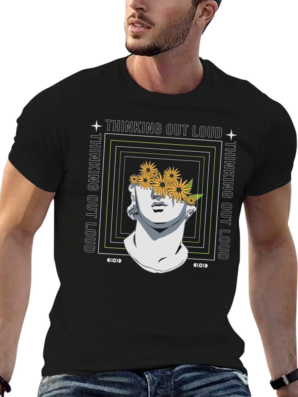 Thinking Out Loud Statue Graphic Tee