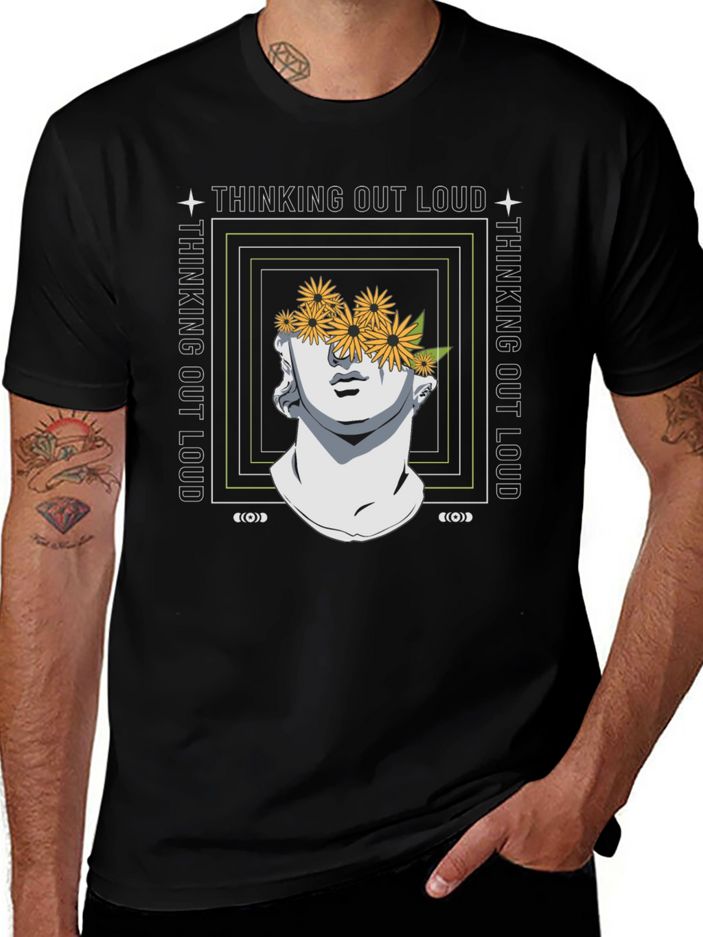 Thinking Out Loud Statue Graphic Tee