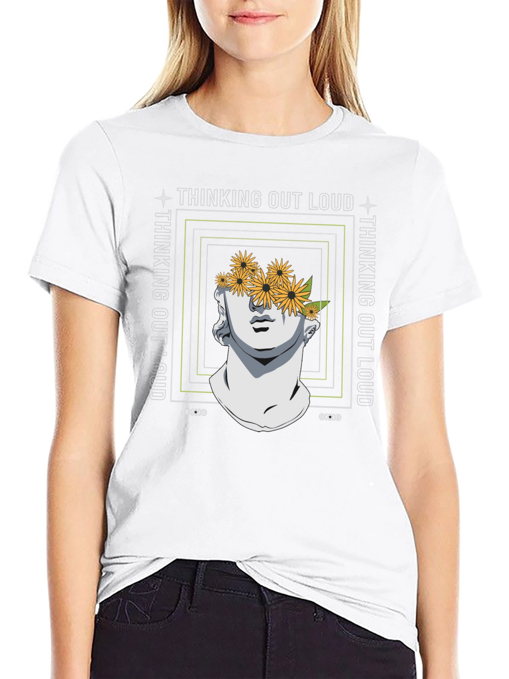 Thinking Out Loud Statue Graphic Tee