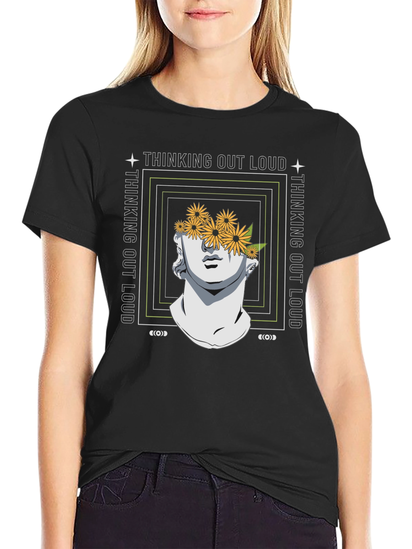 Thinking Out Loud Statue Graphic Tee