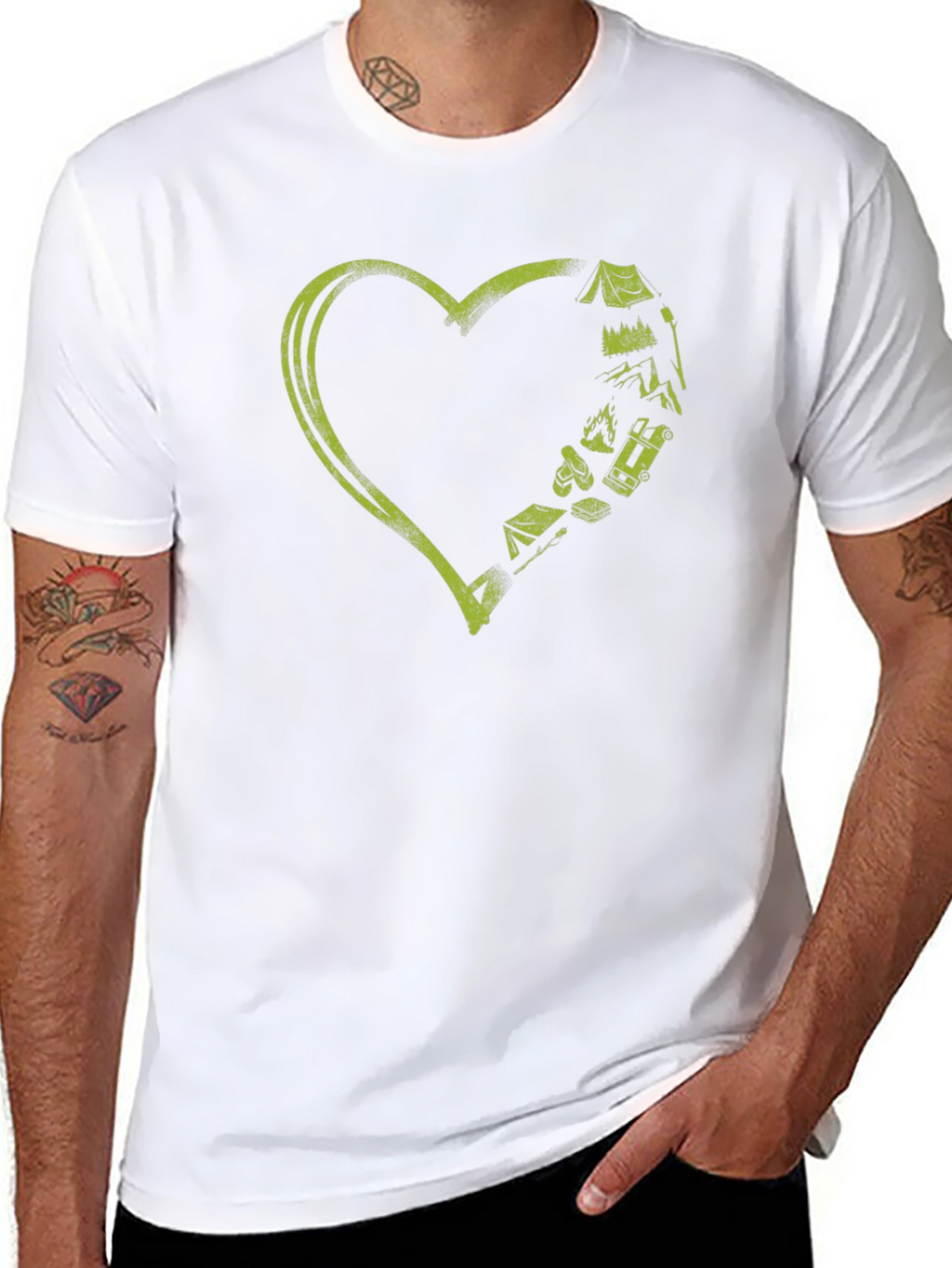 Camping Heart Graphic Tee - Adventure Lover T-Shirt