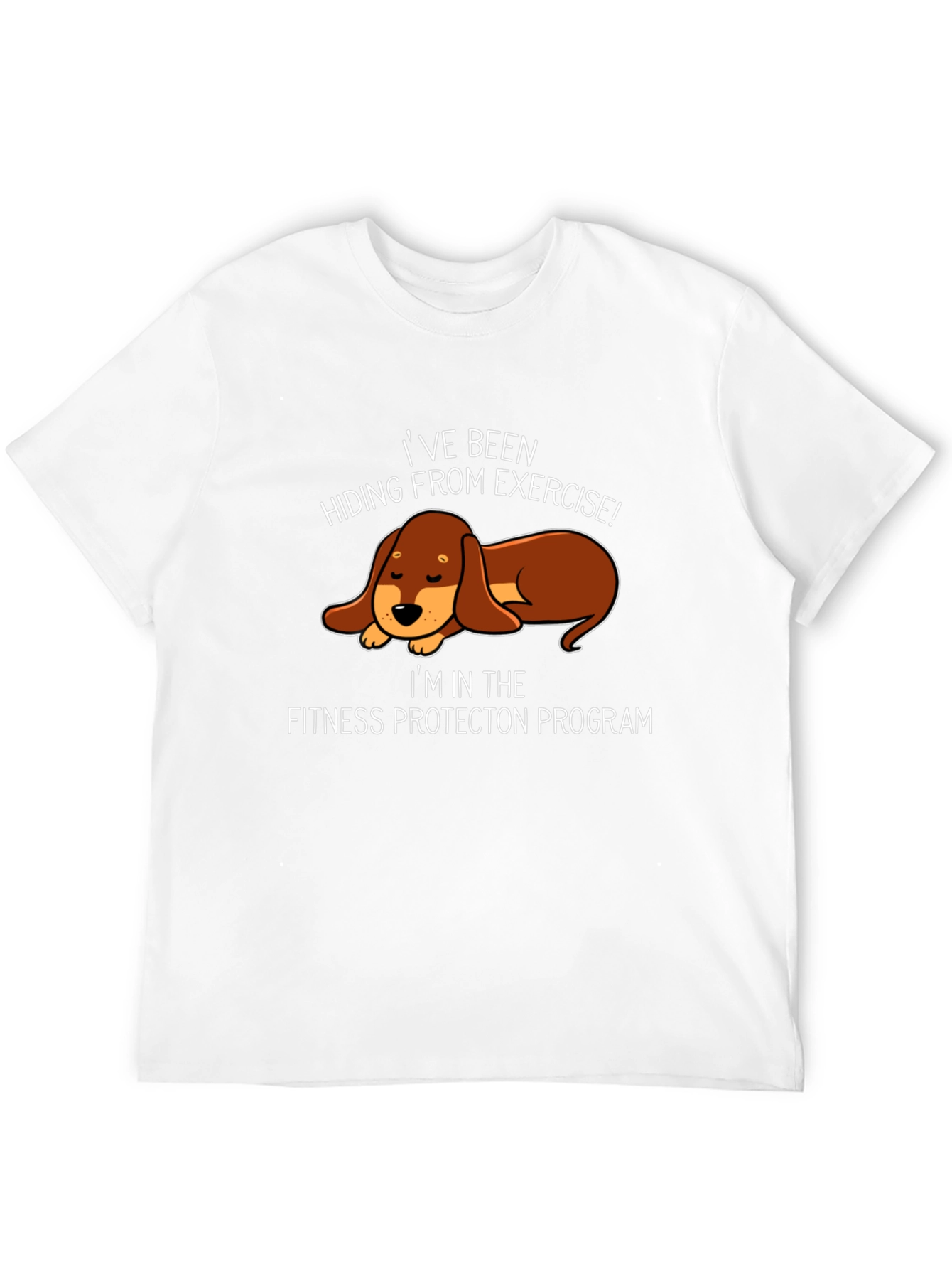 Funny Dachshund Fitness Protection Program T-Shirt