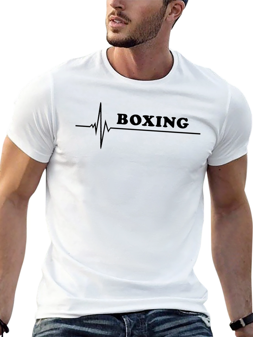 Boxing Heartbeat Graphic T-Shirt - Black