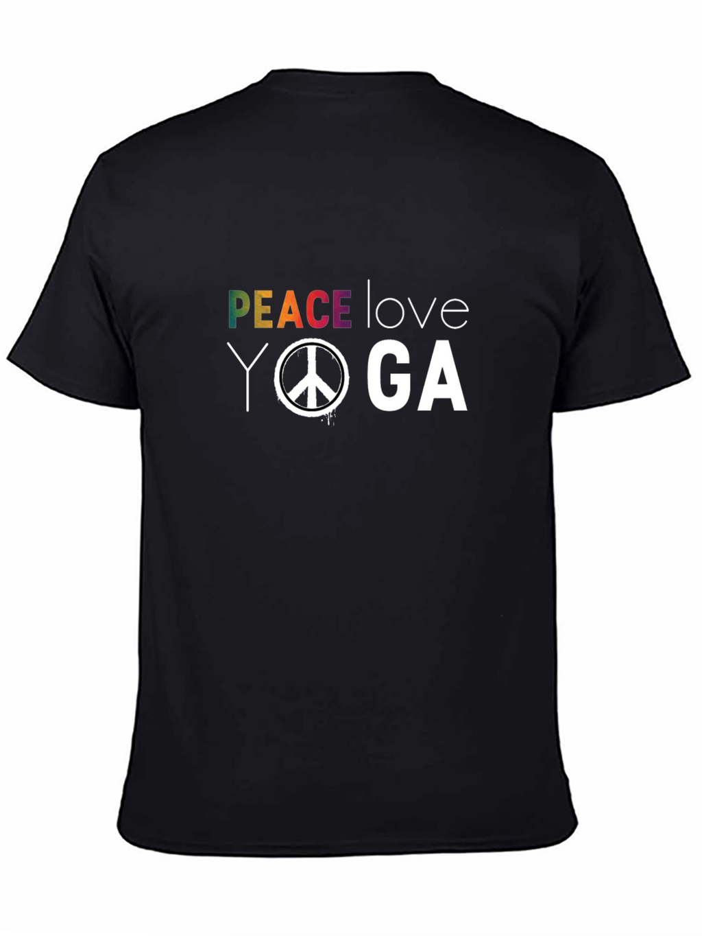 Peace Love Yoga T-Shirt - Black Graphic Tee