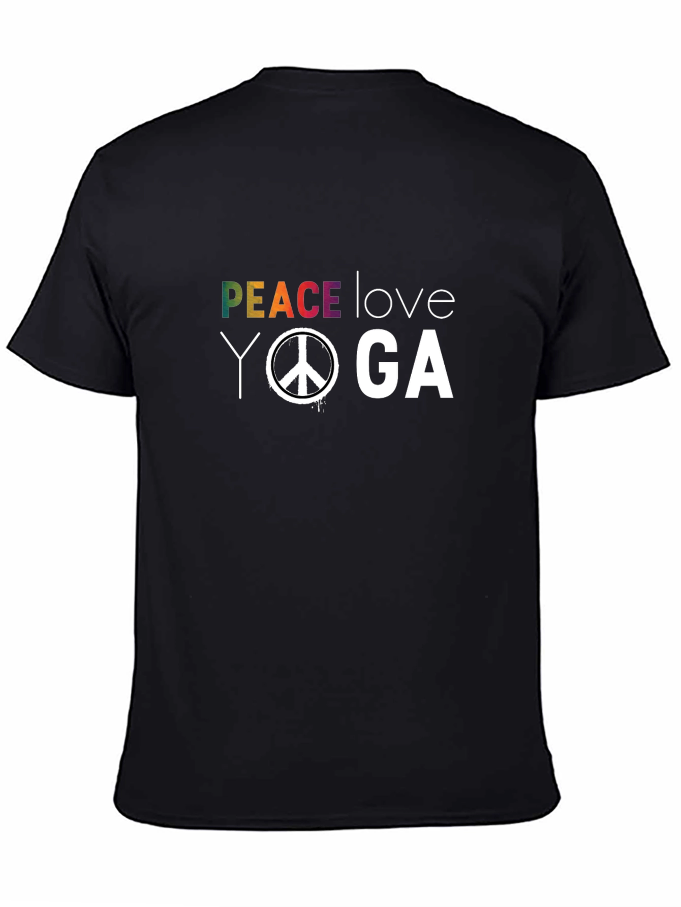 Peace Love Yoga T-Shirt - Black Graphic Tee