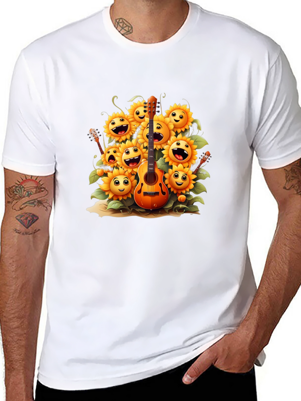 Sunflower Guitar Graphic Tee - Black