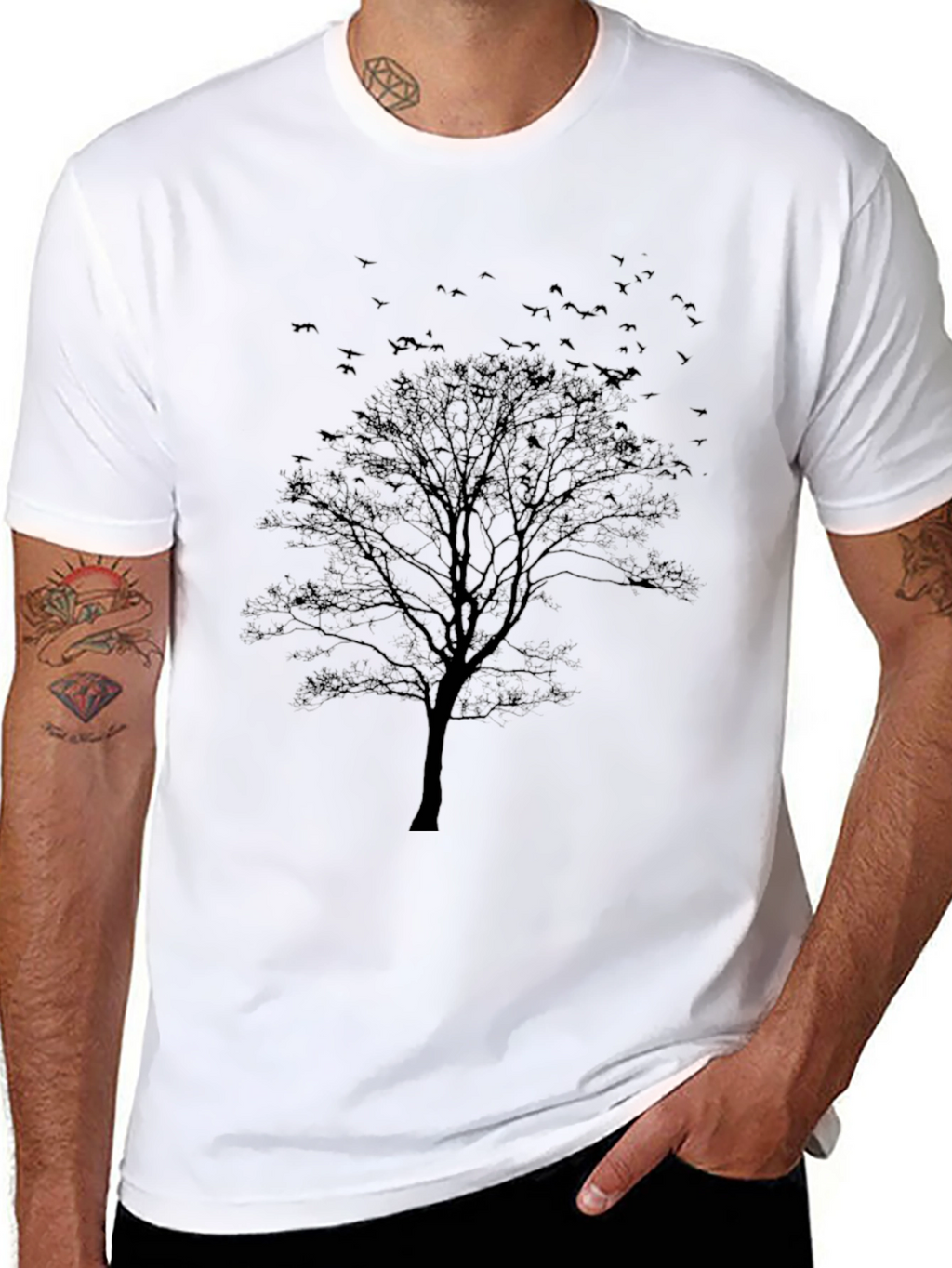 Dark Tree Graphic Tee - Mens Black T-Shirt