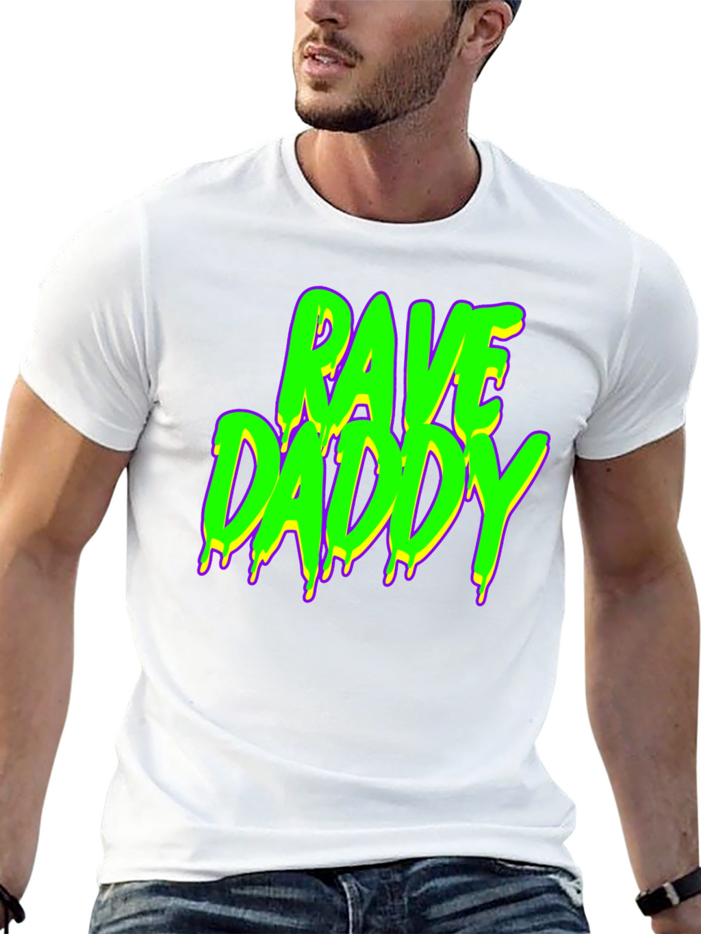 Rave Daddy Graphic T-Shirt - Neon Text