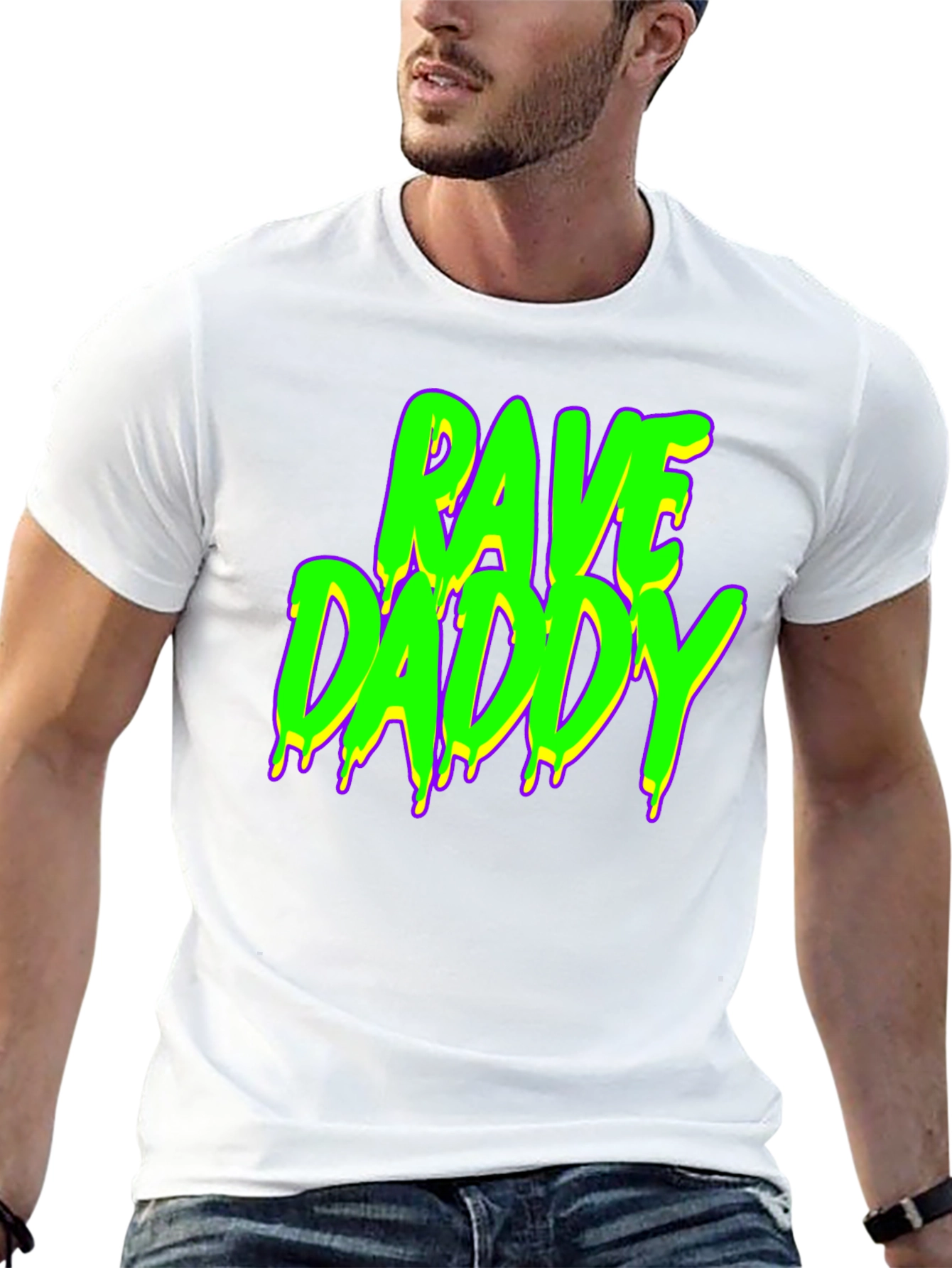Rave Daddy Graphic T-Shirt - Neon Text
