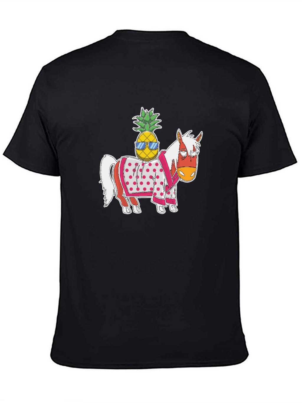 Novelty Graphic T-Shirt: Horse with Pineapple Rider