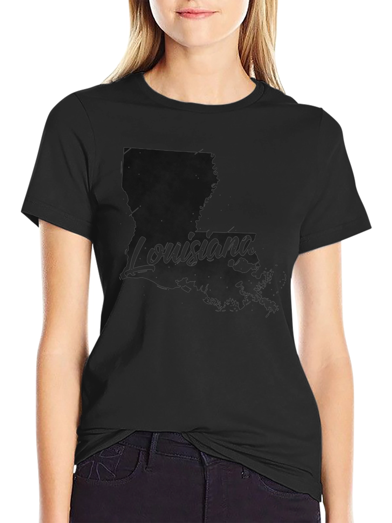 Louisiana State Pride Black Graphic T-Shirt